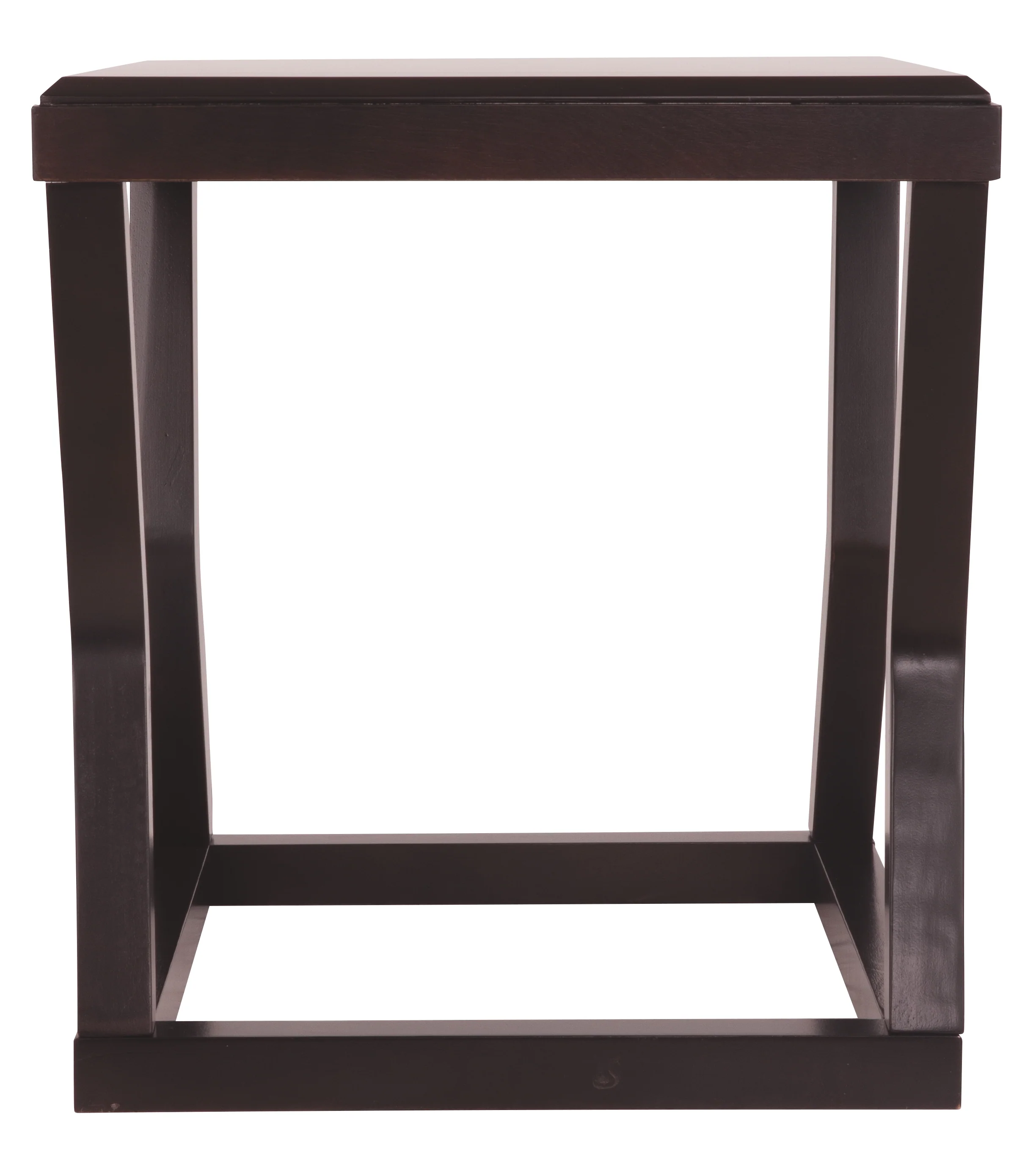Wooden End Table With Rectangular Top And Sturdy Angular Legs, Brown By Benzara - Image 3