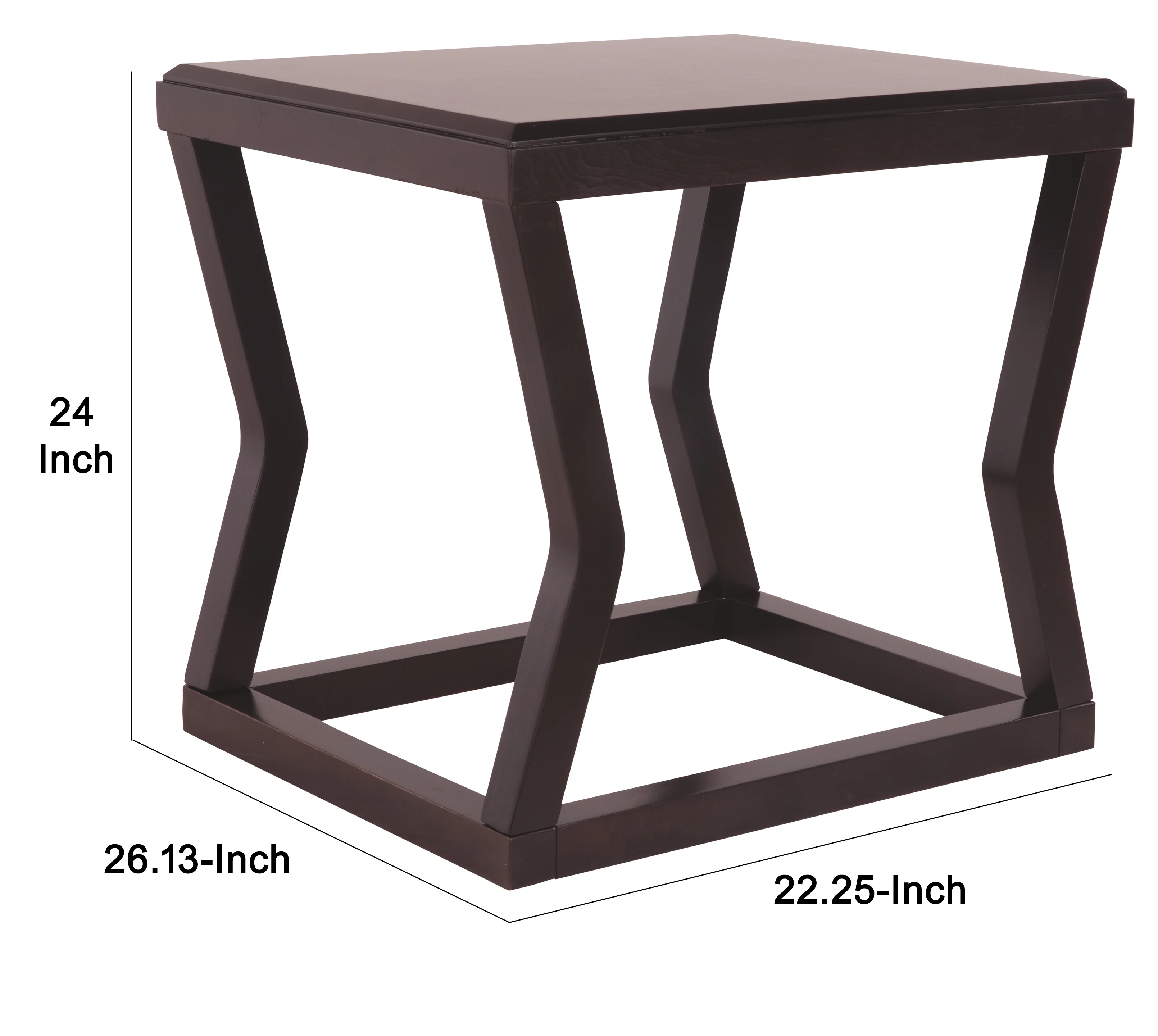 Wooden End Table With Rectangular Top And Sturdy Angular Legs, Brown By Benzara - Image 5