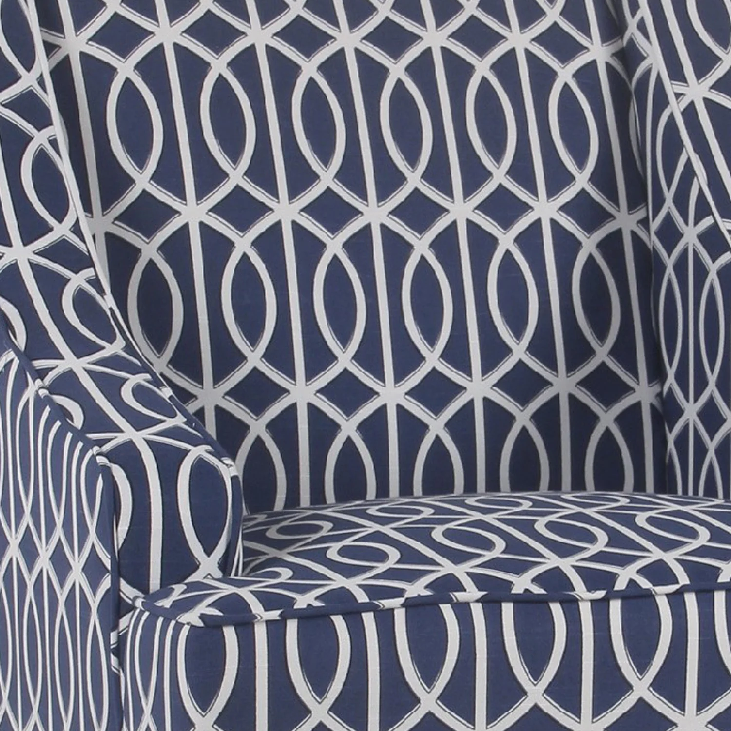 Wooden Fabric Upholstered Accent Chair With Swooping Armrests, Multicolor By Benzara - Image 4