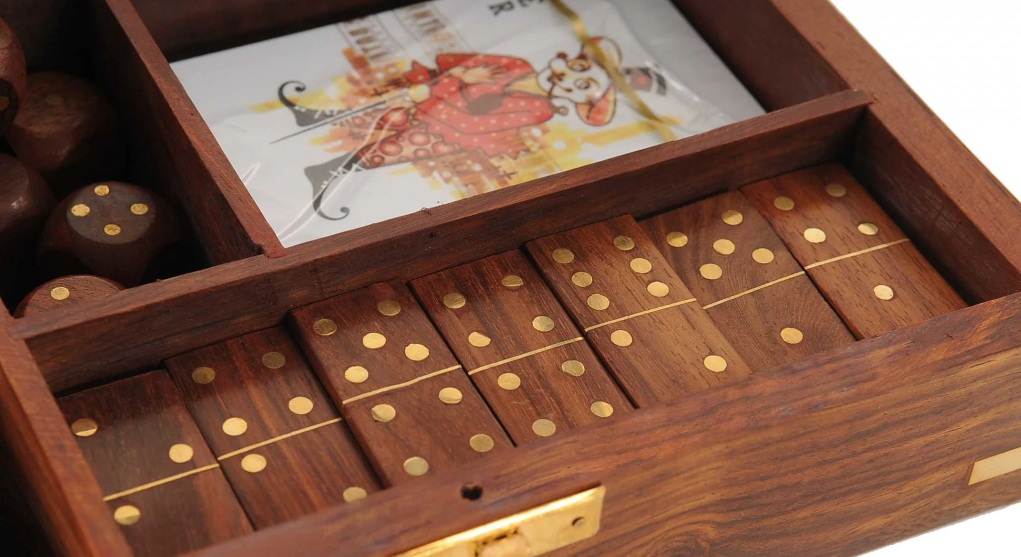 Wooden Game Set with Brass Goblet By Homeroots - Image 6