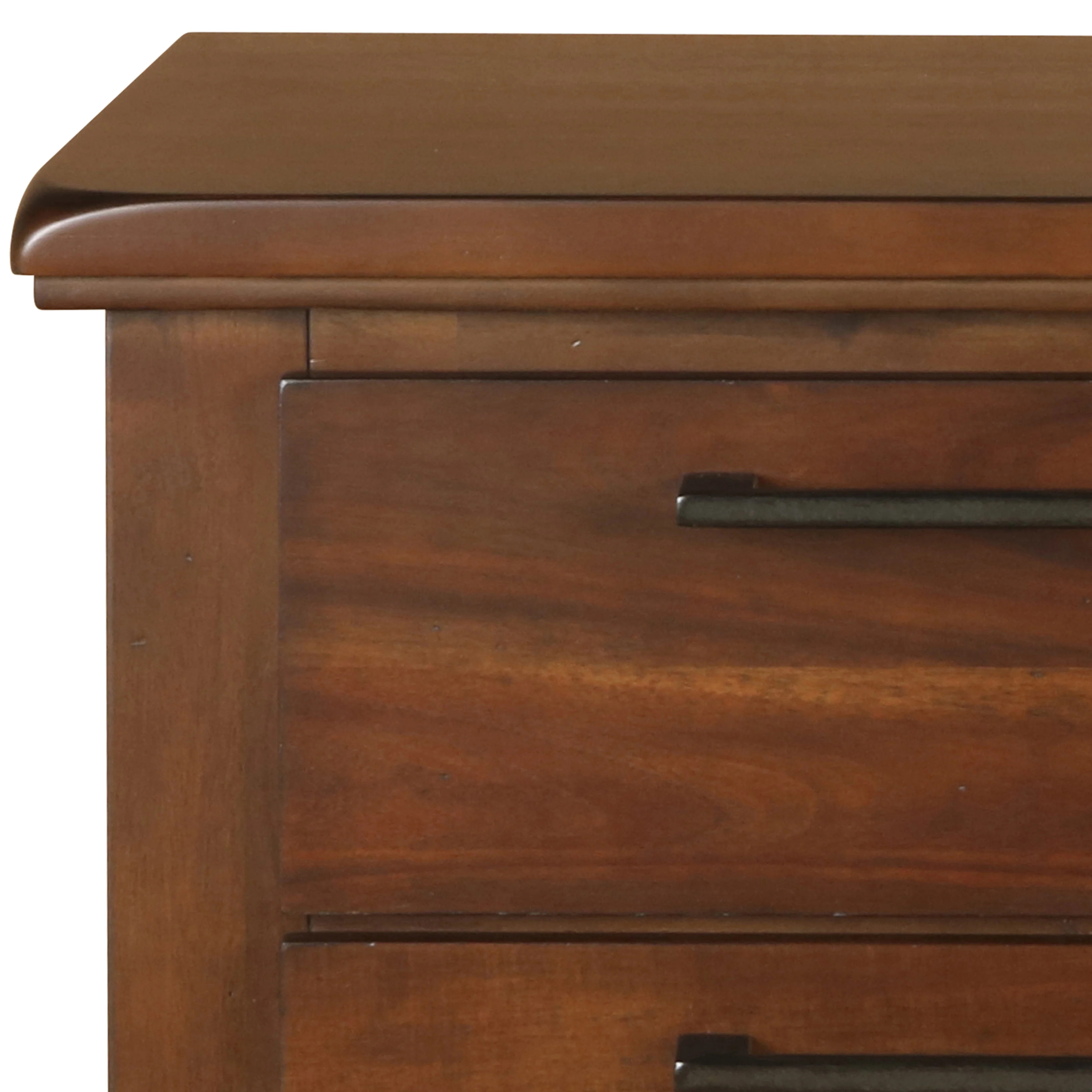 Wooden Nightstand With Chamfered Legs And 2 Spacious Drawers Brown By Benzara - Image 4