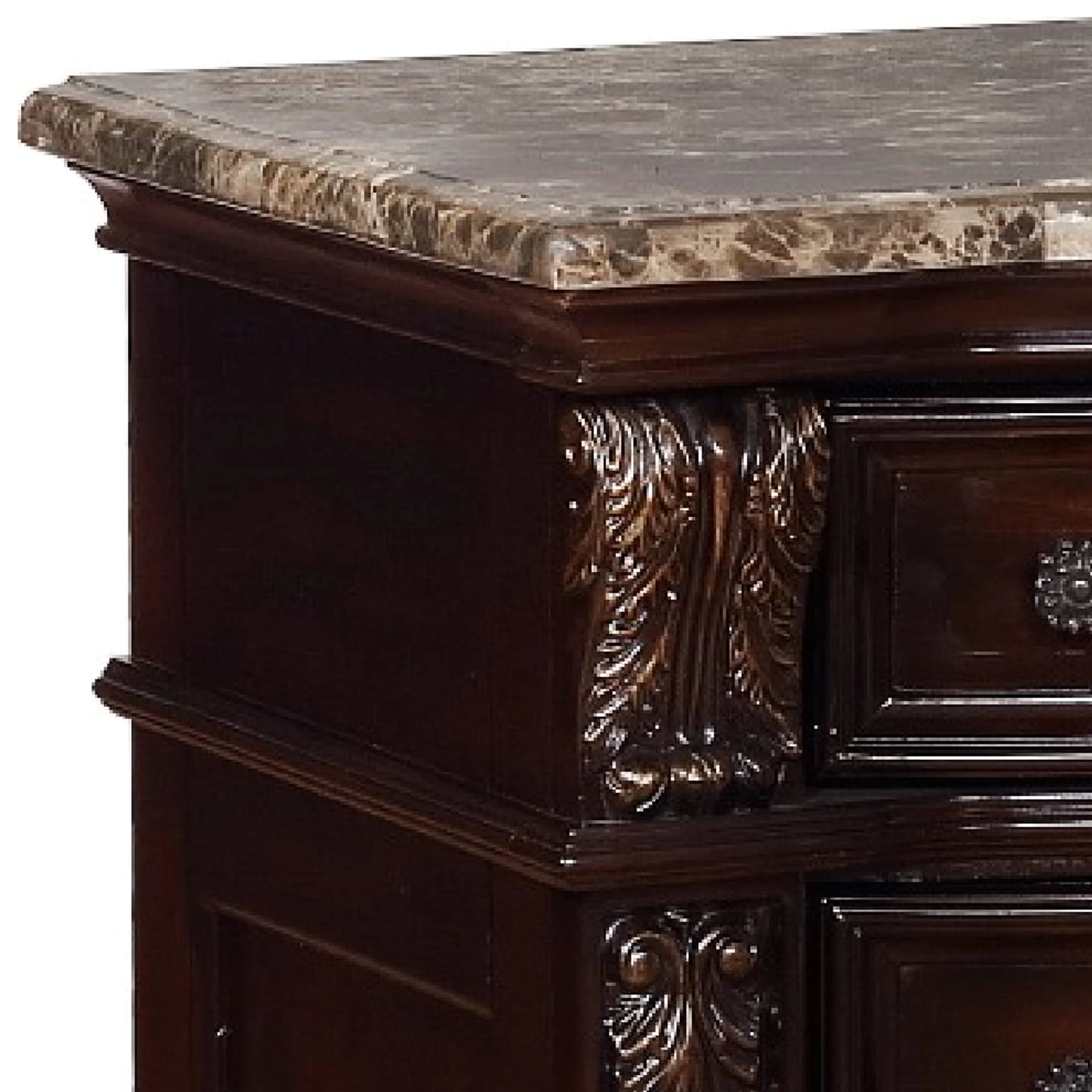 Wooden Nightstand With Three Spacious Drawers And Bun Feet, Brown By Benzara - Image 4