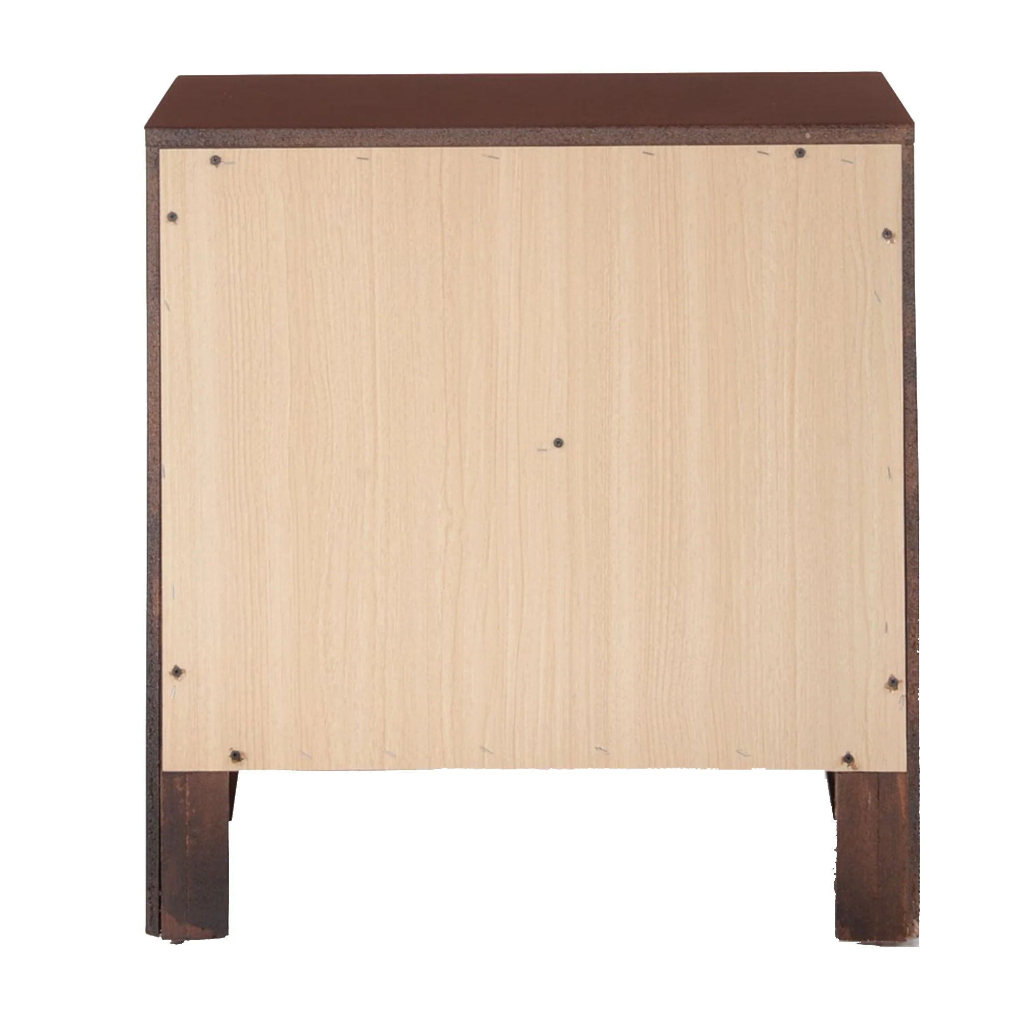 Wooden Nightstand with Two Storage Drawers, Cherry Brown By Benzara - Image 5