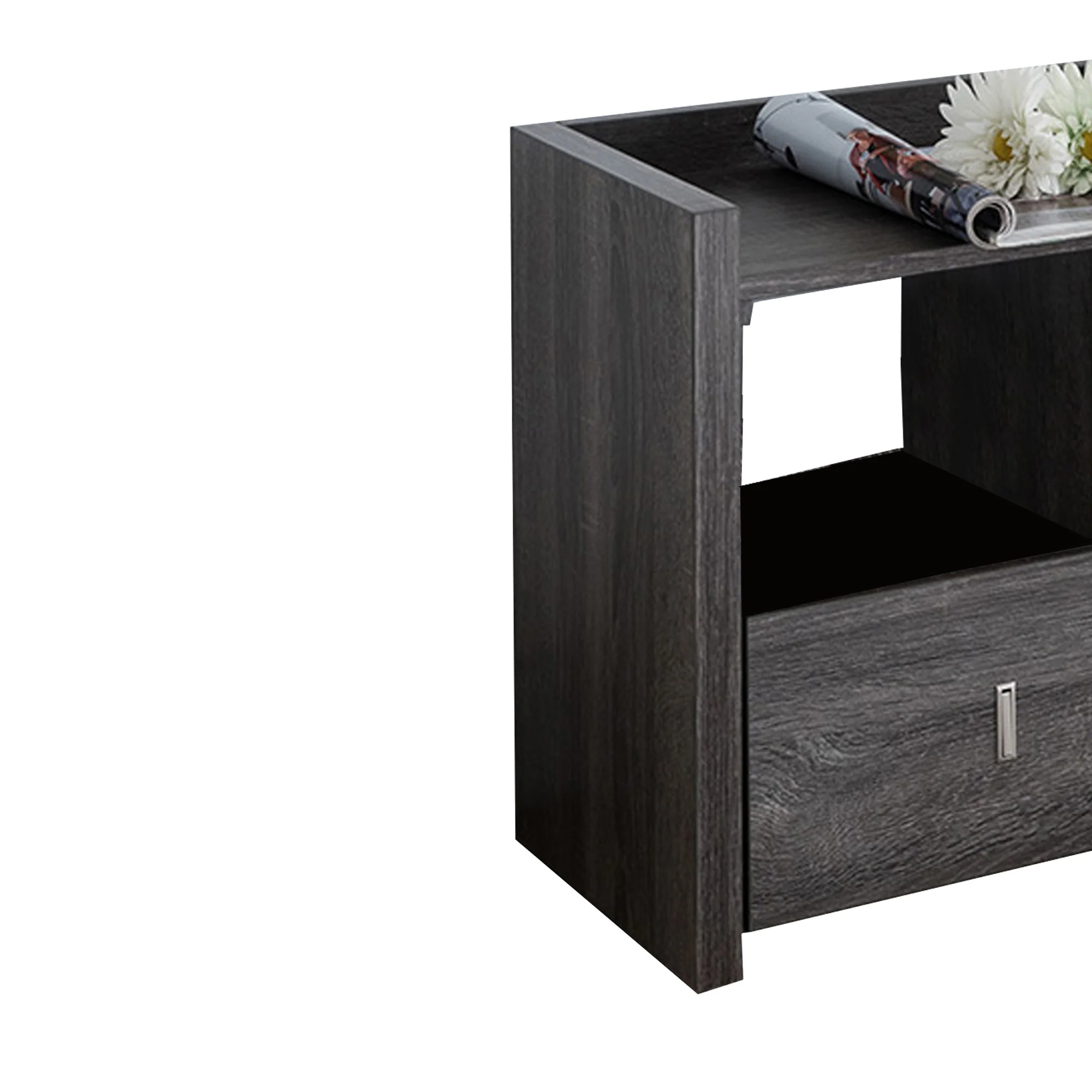 Wooden Shoe Bench With 3 Shelves, Distressed Gray By Benzara - Image 3