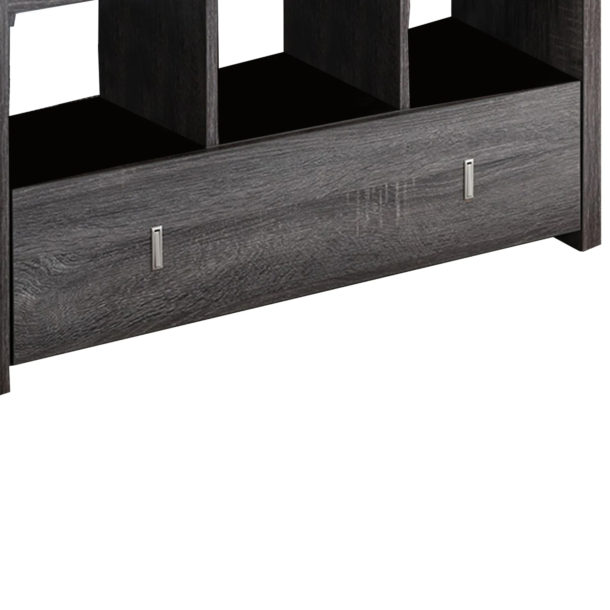 Wooden Shoe Bench With 3 Shelves, Distressed Gray By Benzara - Image 5