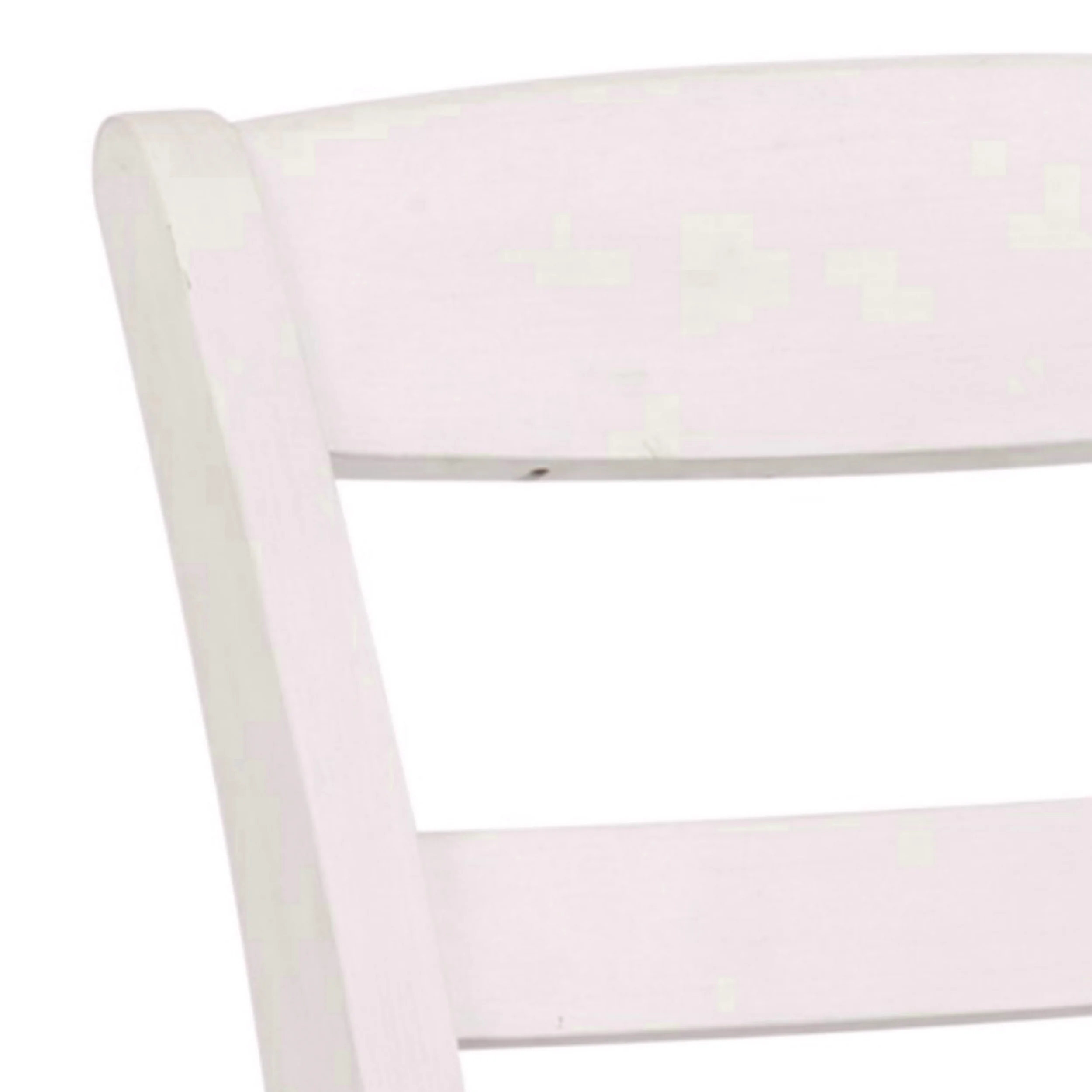 Wooden Side Chair With Ladder Back Set Of 2 White And Brown By Benzara - Image 2