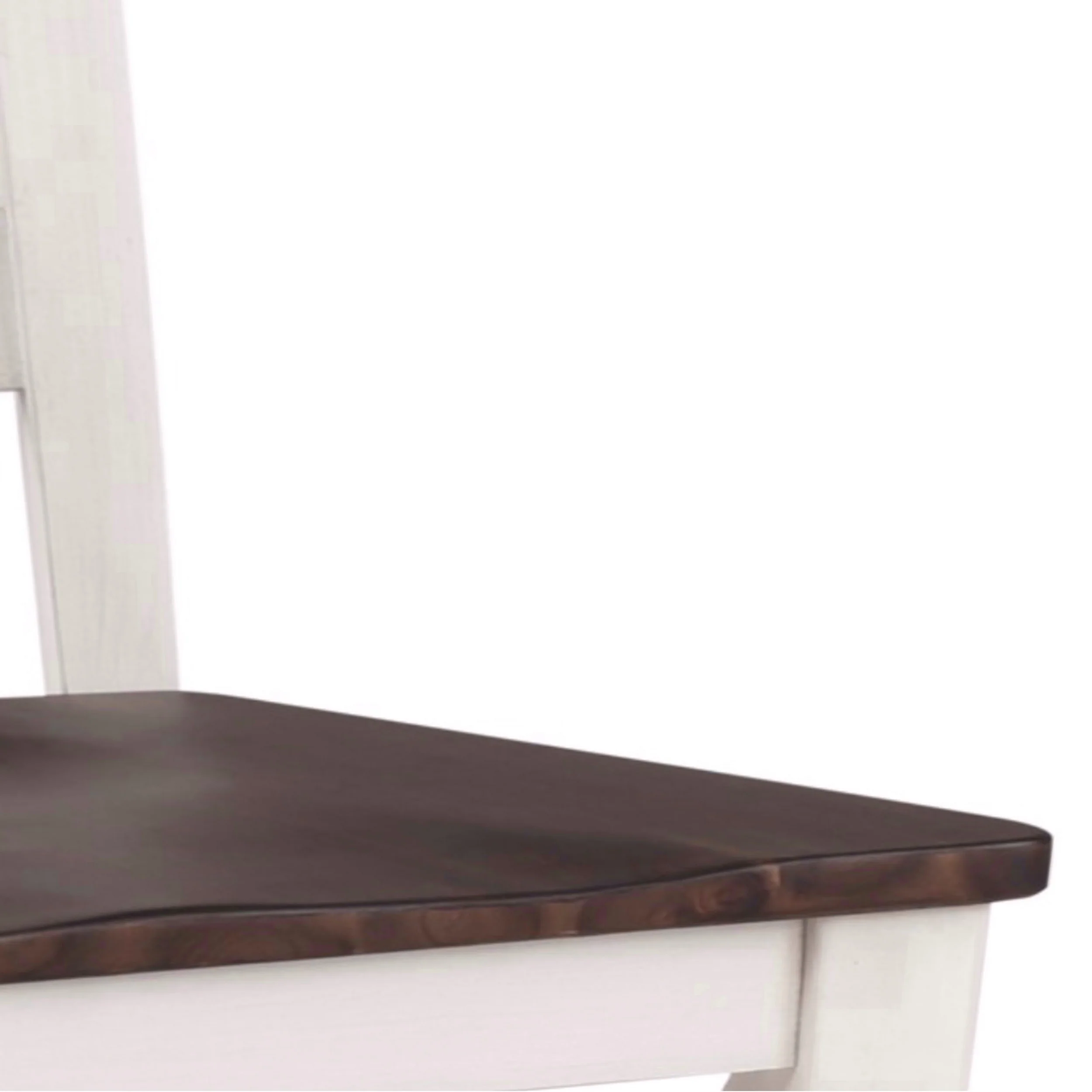 Wooden Side Chair With Ladder Back Set Of 2 White And Brown By Benzara - Image 4