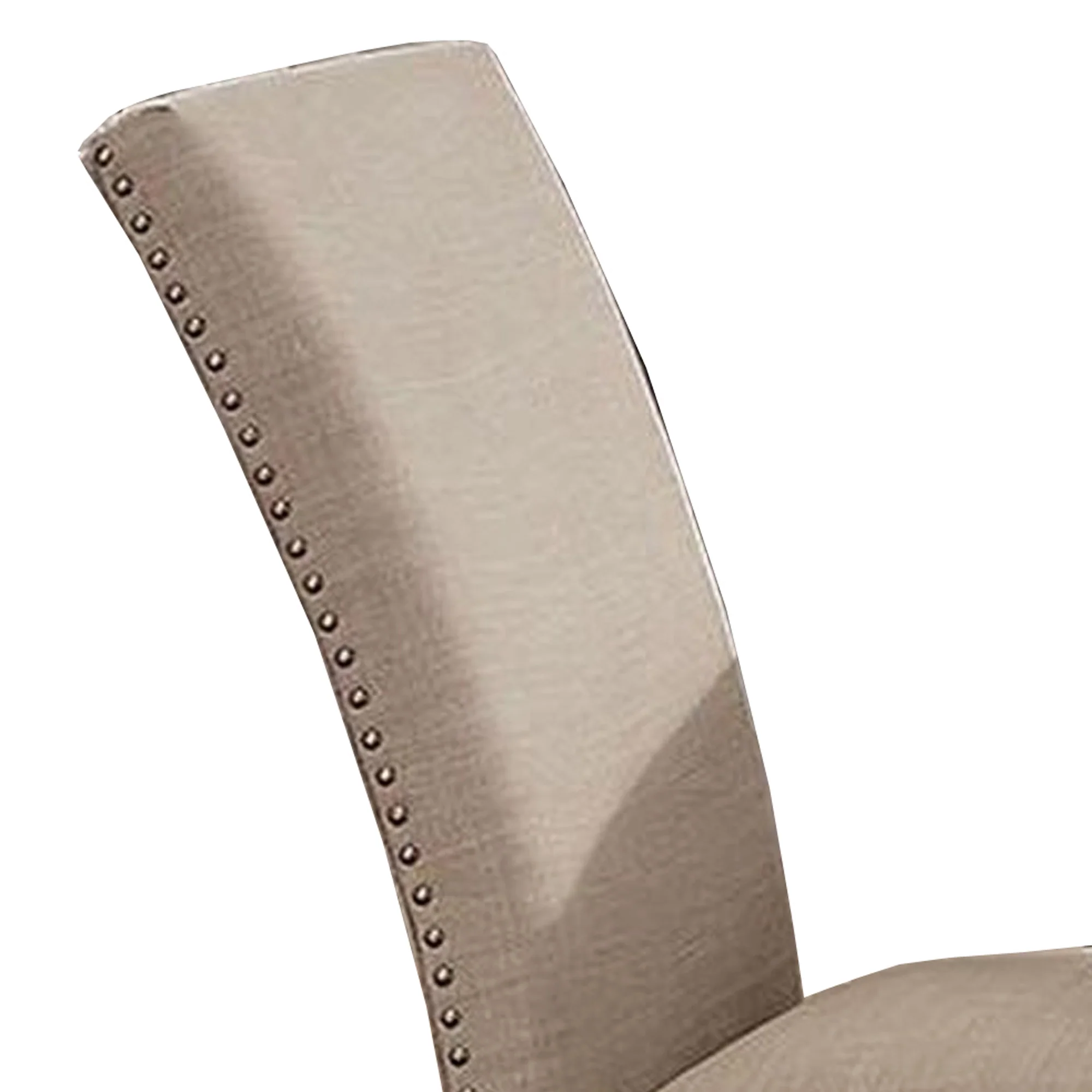 Wooden Side Chairs With Nailhead Trims Set Of 2 Beige And Black By Benzara - Image 3