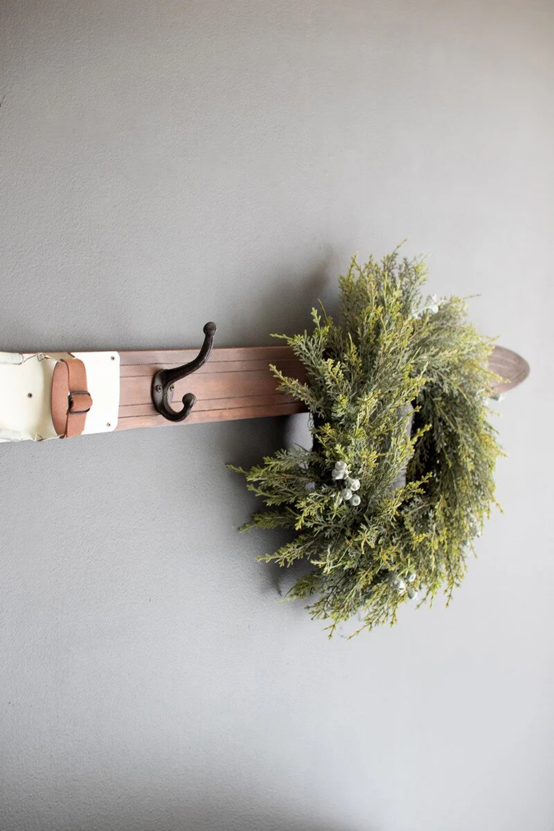 Wooden Ski Wall Coat Rack By Kalalou - Image 5