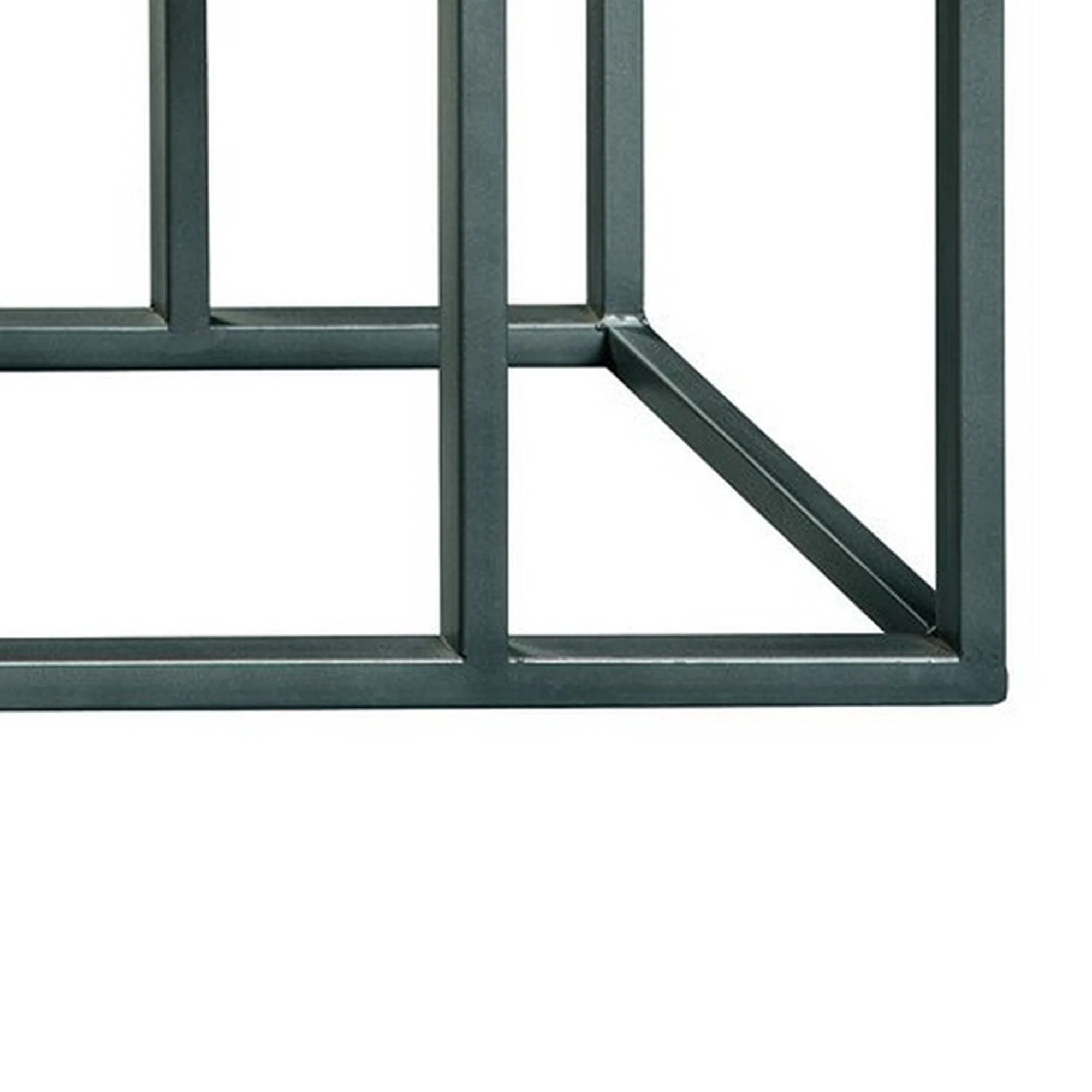 Wooden Top Accent Table with 1 Fixed Shelf and Metal Frame,Black and Brown By Benzara - Image 4
