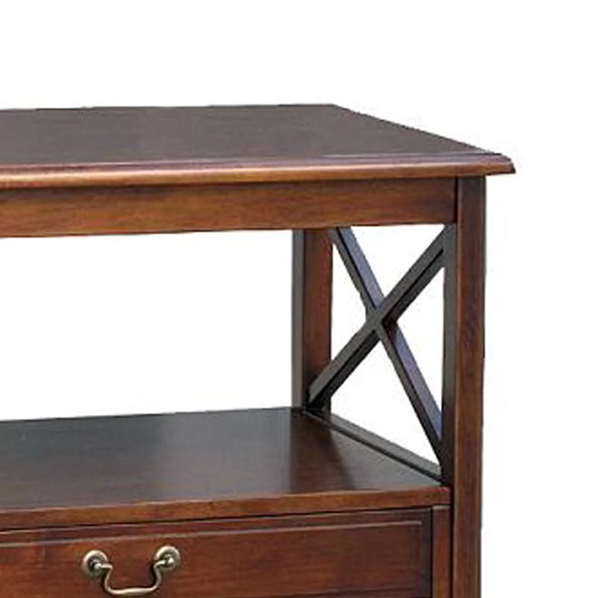 Wooden Tv Stand With 2 Drawers And 1 Open Shelf, Dark Brown By Benzara - Image 2