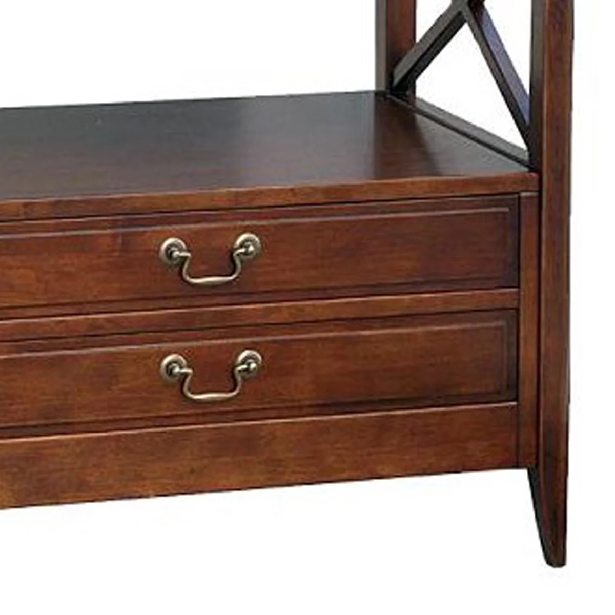 Wooden Tv Stand With 2 Drawers And 1 Open Shelf, Dark Brown By Benzara - Image 3