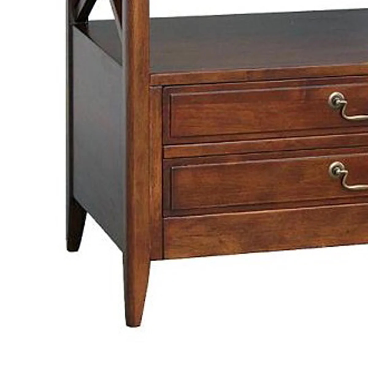 Wooden Tv Stand With 2 Drawers And 1 Open Shelf, Dark Brown By Benzara - Image 4