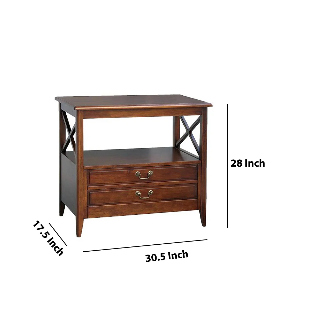 Wooden Tv Stand With 2 Drawers And 1 Open Shelf, Dark Brown By Benzara - Image 5
