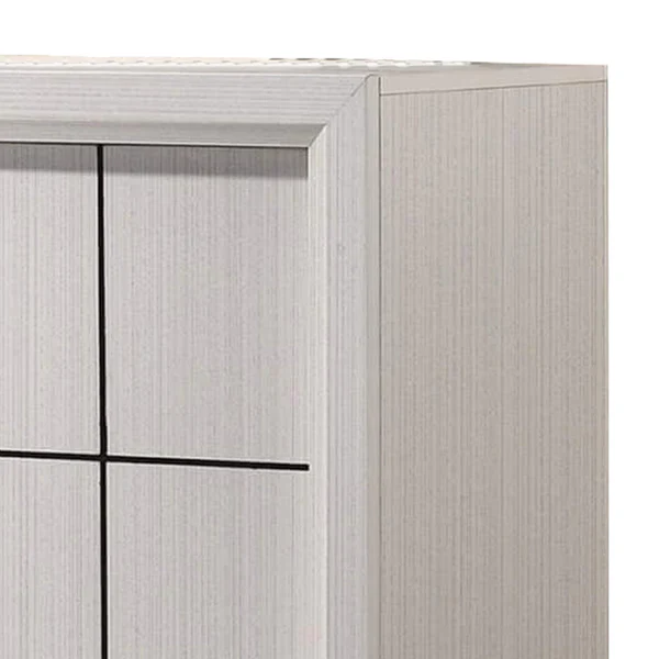 Wooden TV Stand with 2 Drawers and 2 Open Compartments, White and Black By Benzara - Image 3