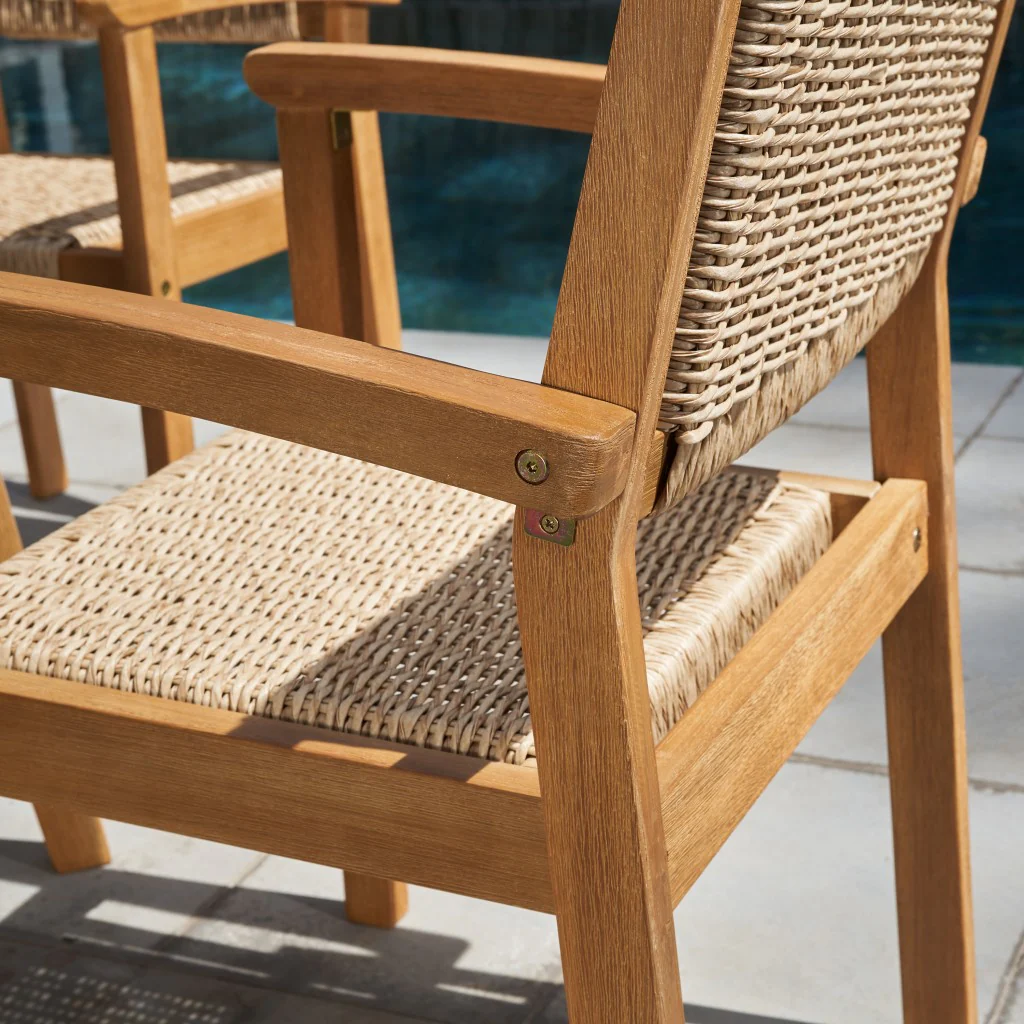 Woven Dining Chairs Set Of 2 By Homeroots - Image 4