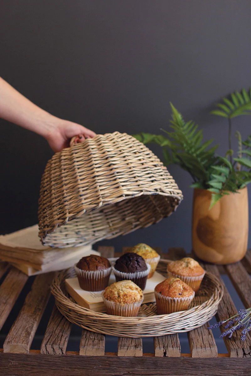 Woven Rattan Dome With Base (Min 2) By Kalalou - Image 4