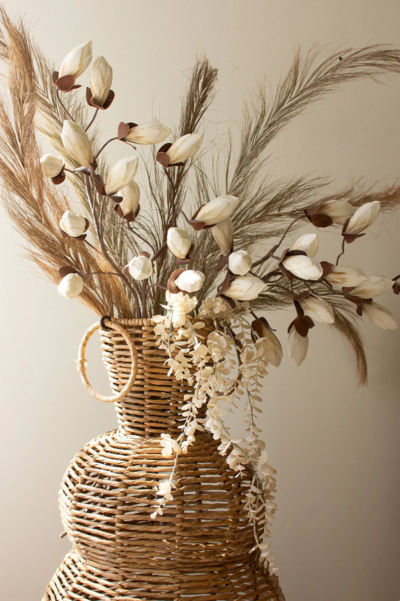 Woven Seagrass And Iron Floor Vases Set Of 3 By Kalalou - Image 2