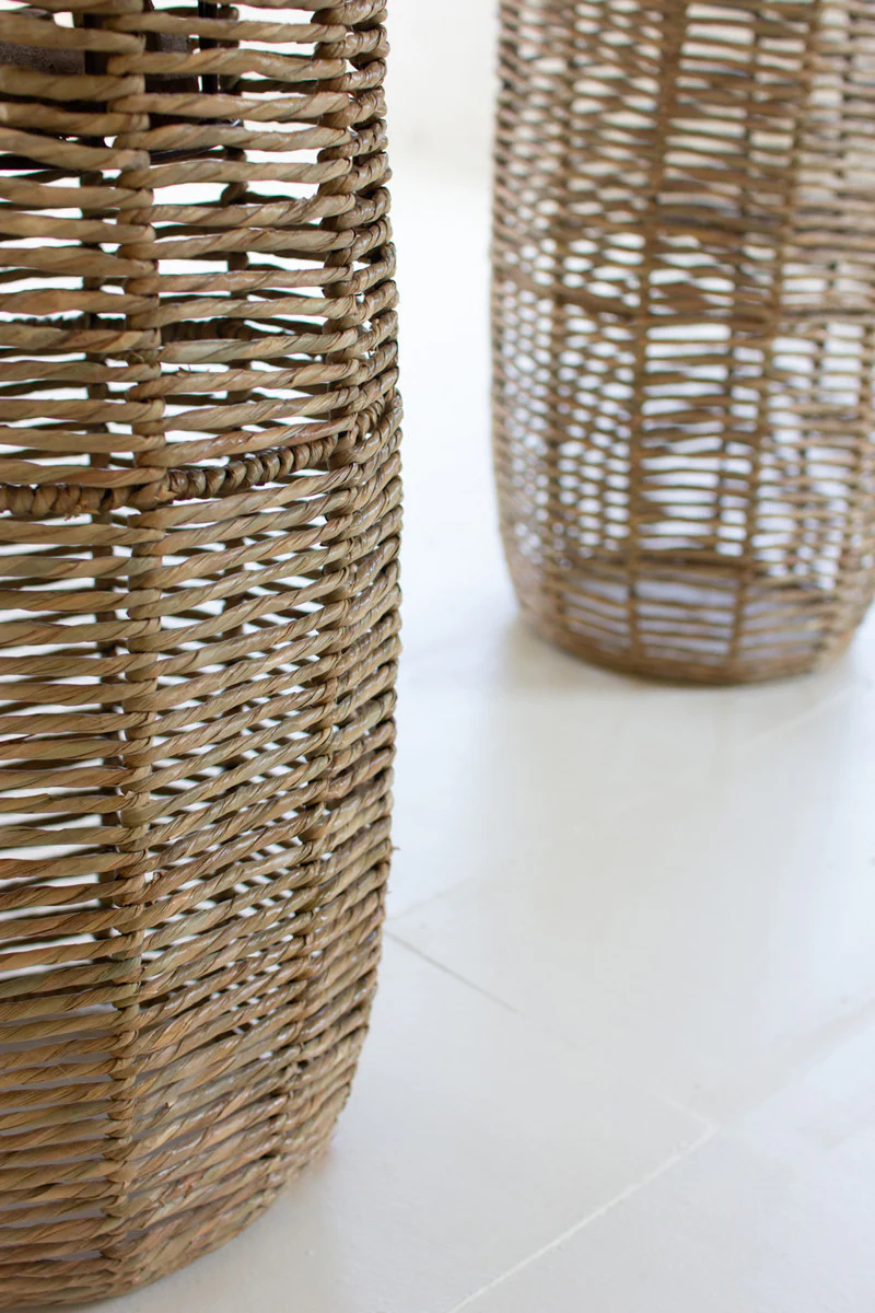 Woven Seagrass Barrel Planters Set Of 2 By Kalalou - Image 2