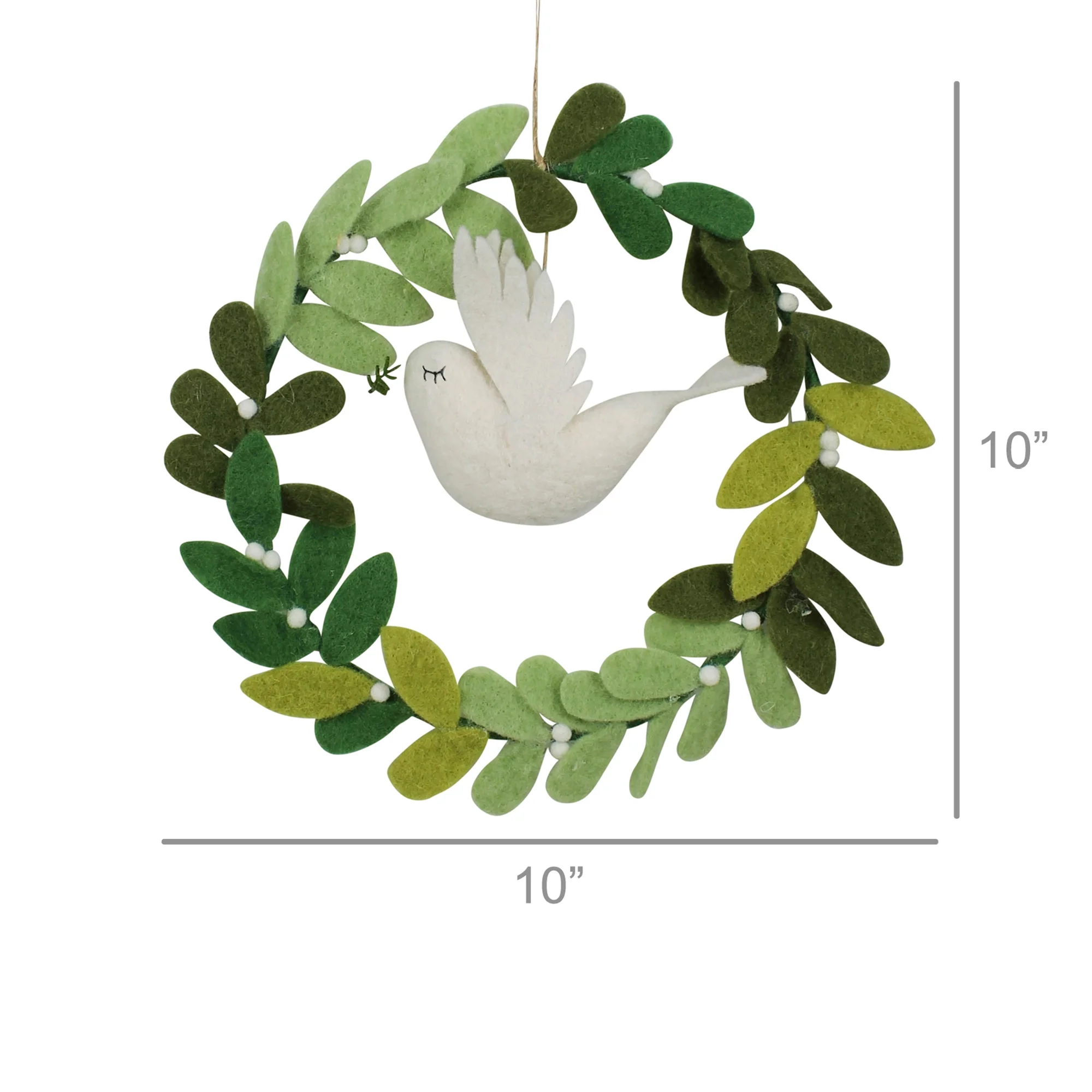 Wreath with Dove, Felt Set Of 2 By HomArt - Image 4