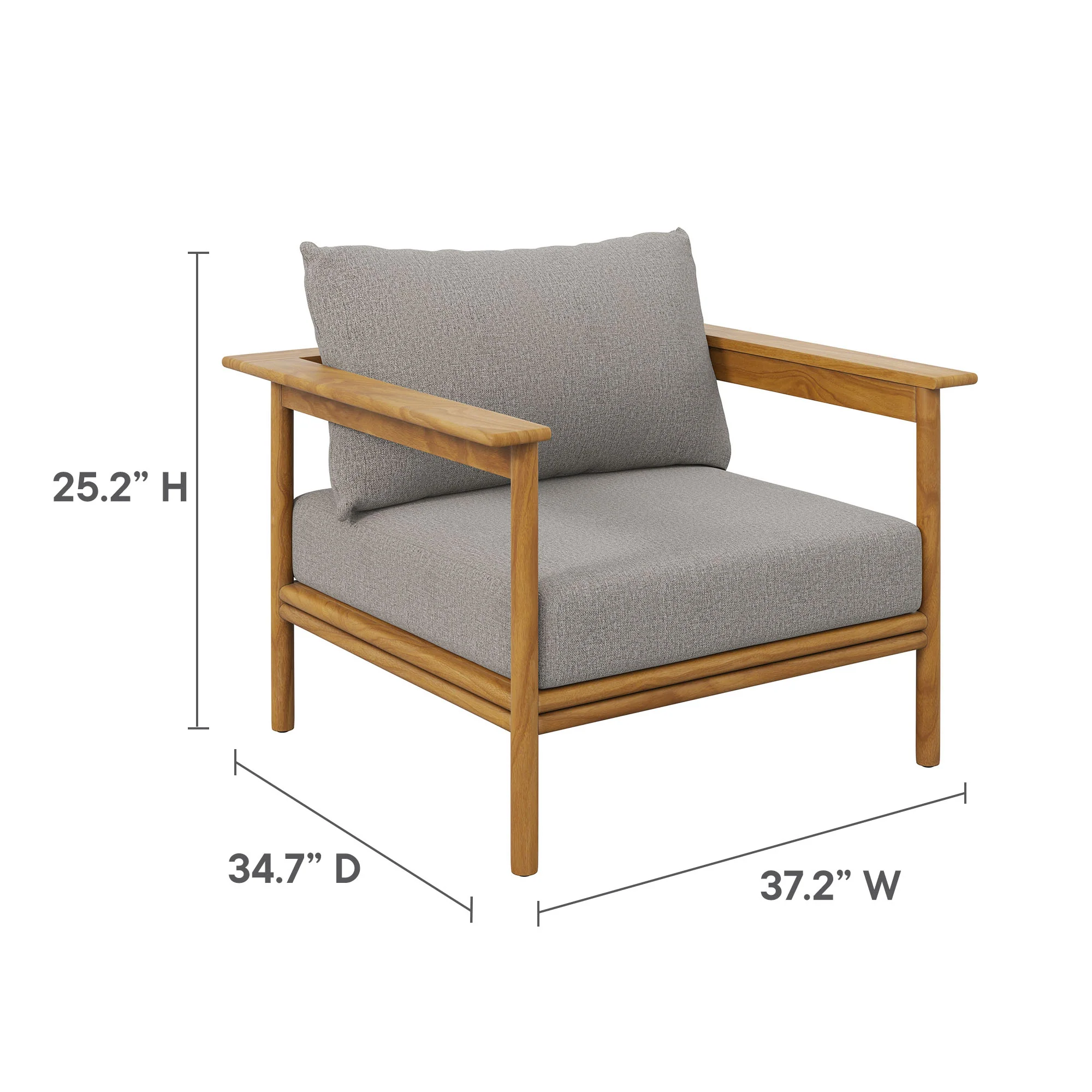 Wren Outdoor Patio Teak Wood Armchair by Modway - Image 10