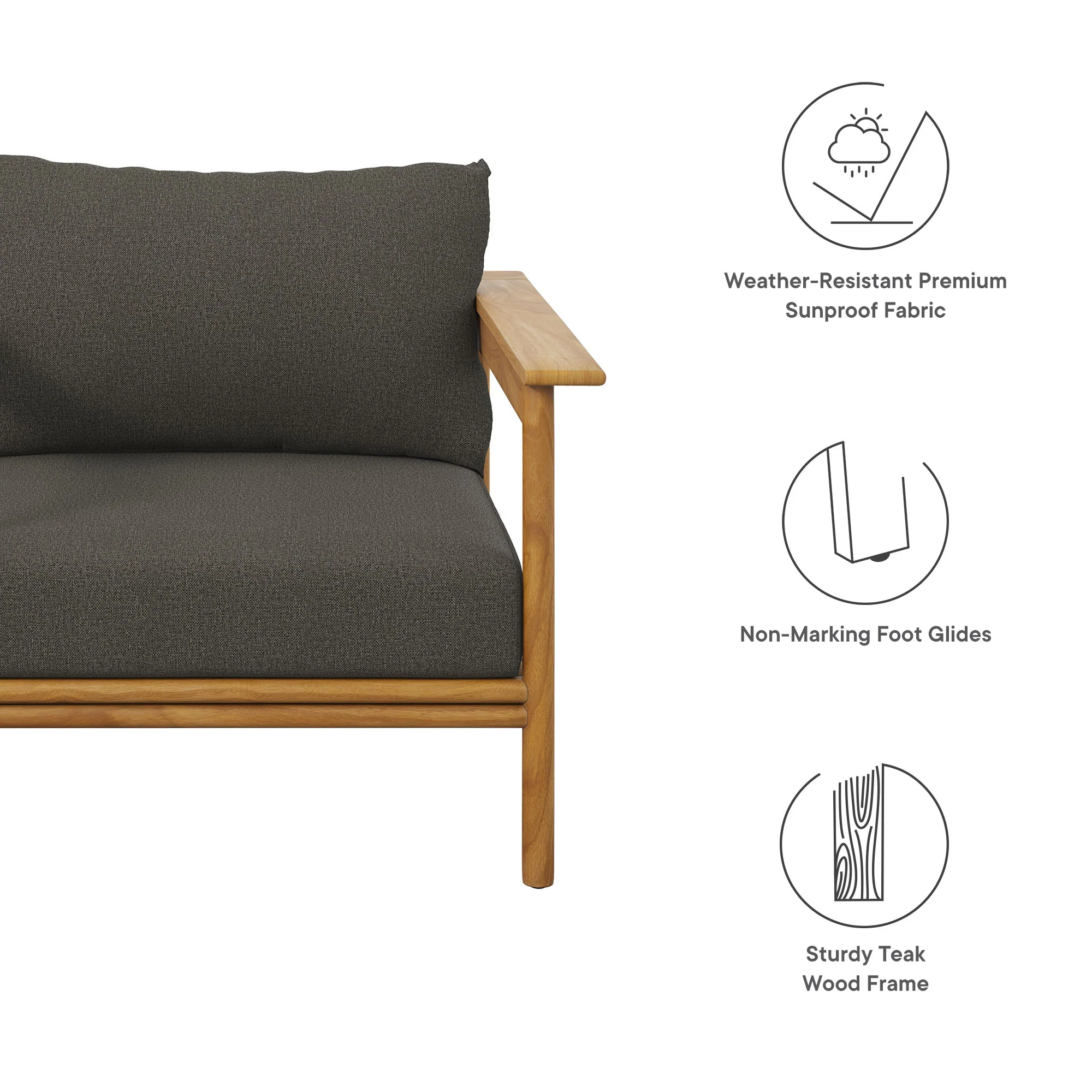 Wren Outdoor Patio Teak Wood Armchair by Modway - Image 19