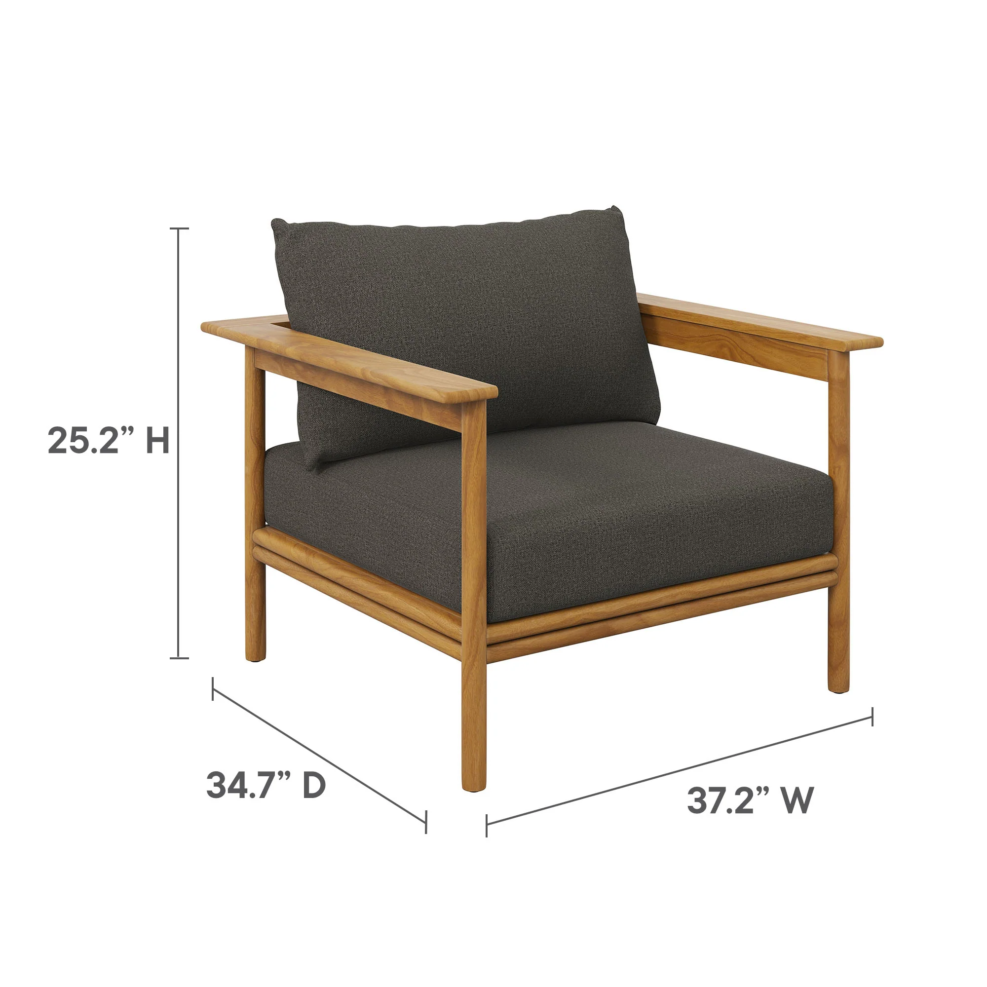 Wren Outdoor Patio Teak Wood Armchair by Modway - Image 20