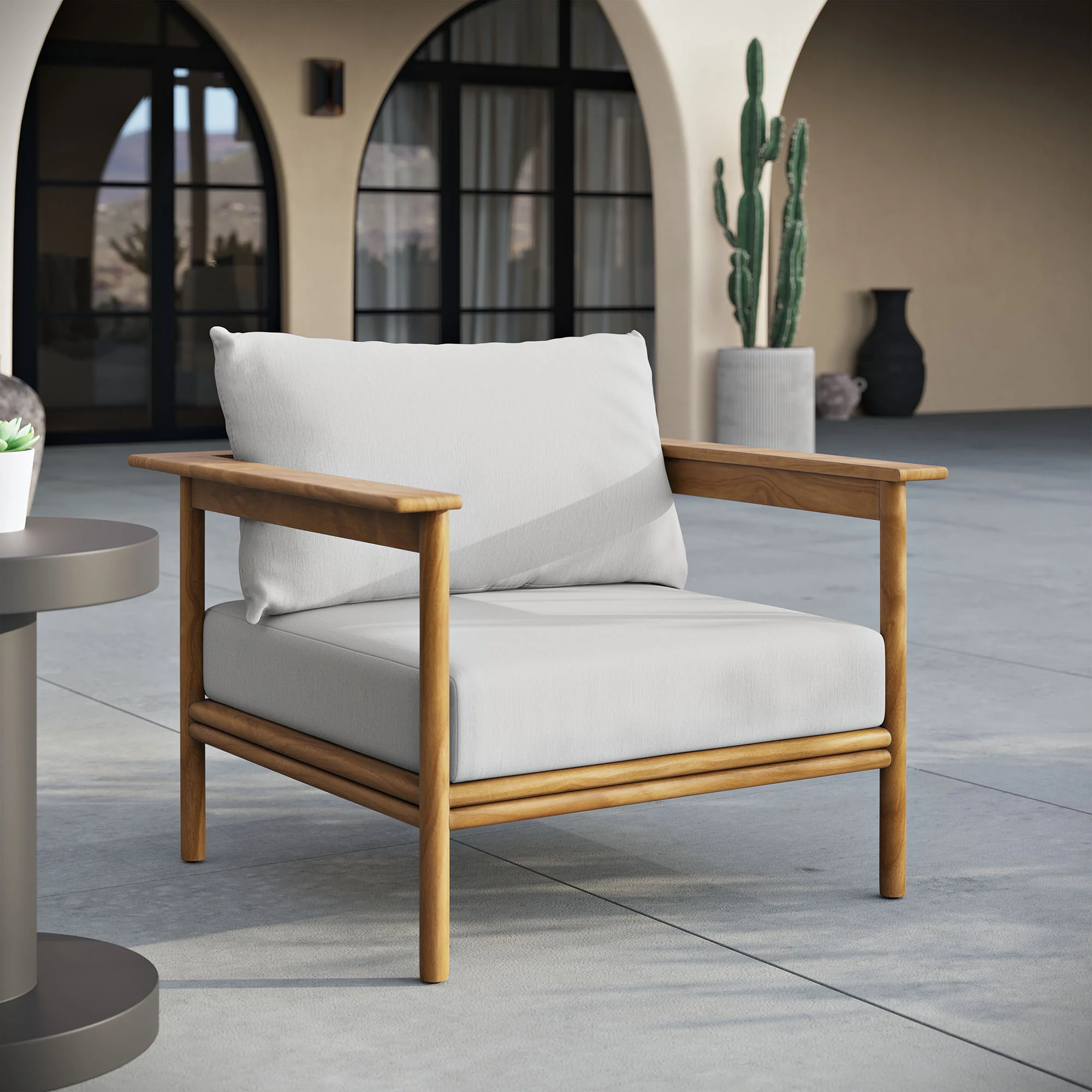 Wren Outdoor Patio Teak Wood Armchair by Modway - Image 28