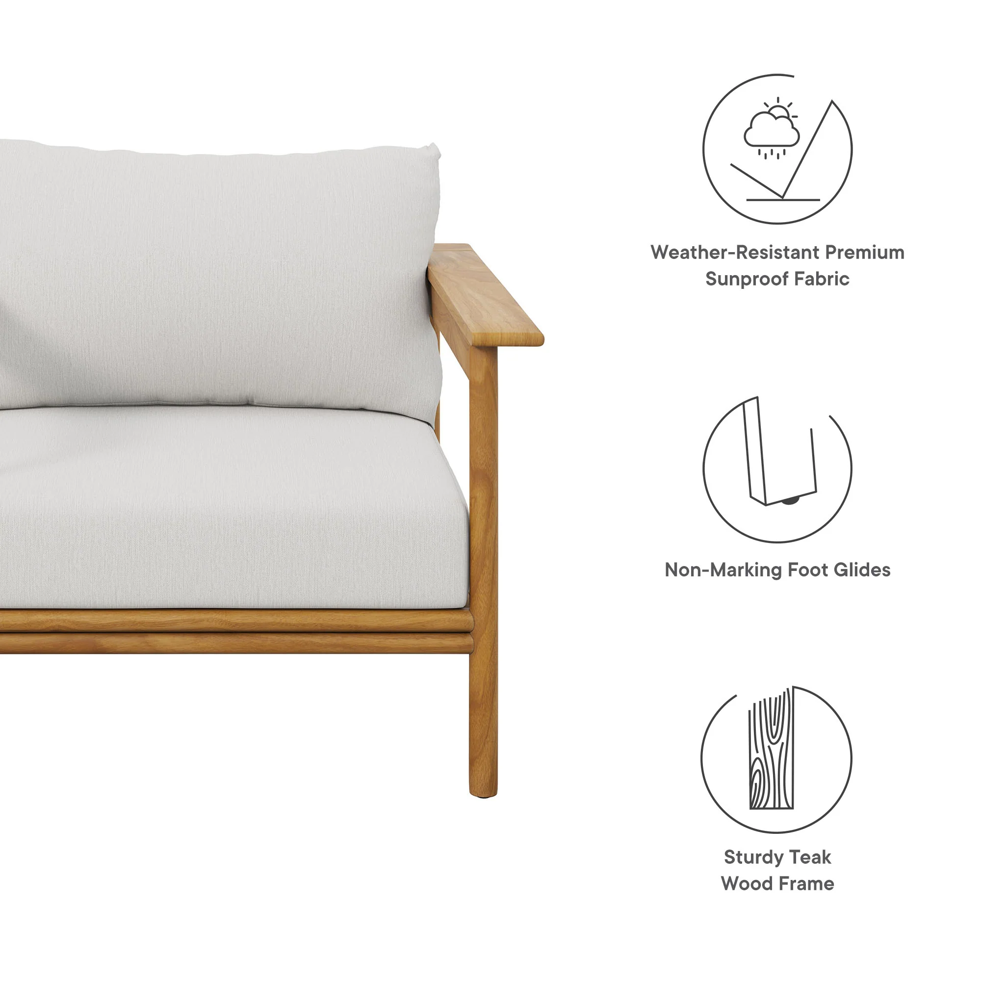 Wren Outdoor Patio Teak Wood Armchair by Modway - Image 29