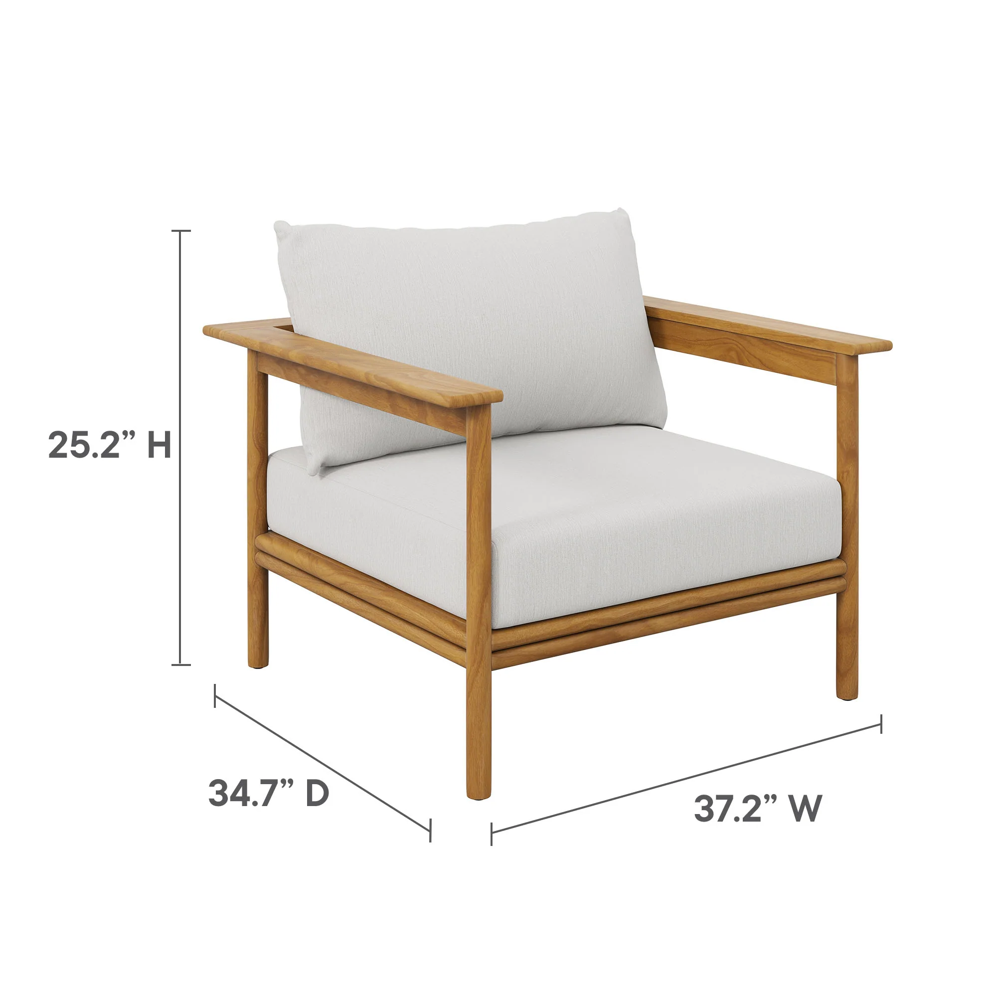 Wren Outdoor Patio Teak Wood Armchair by Modway - Image 30