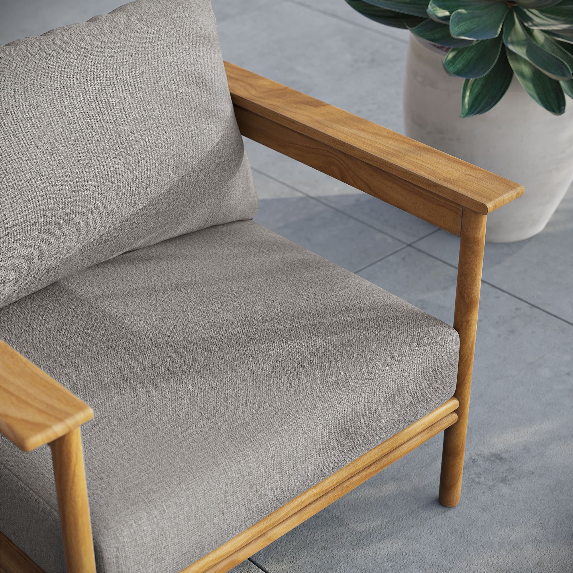 Wren Outdoor Patio Teak Wood Armchair by Modway - Image 8