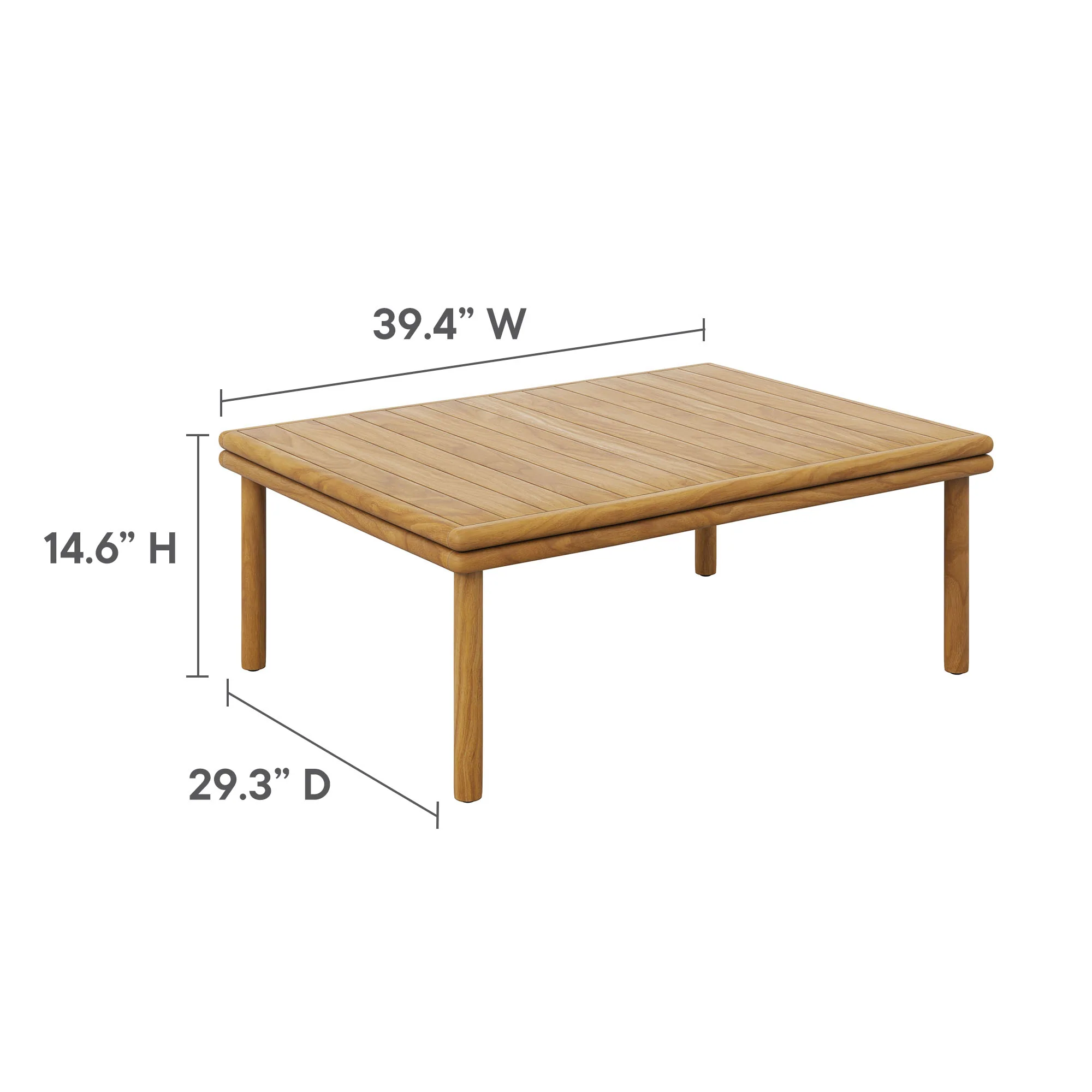 Wren Outdoor Patio Teak Wood Coffee Table by Modway - Image 8