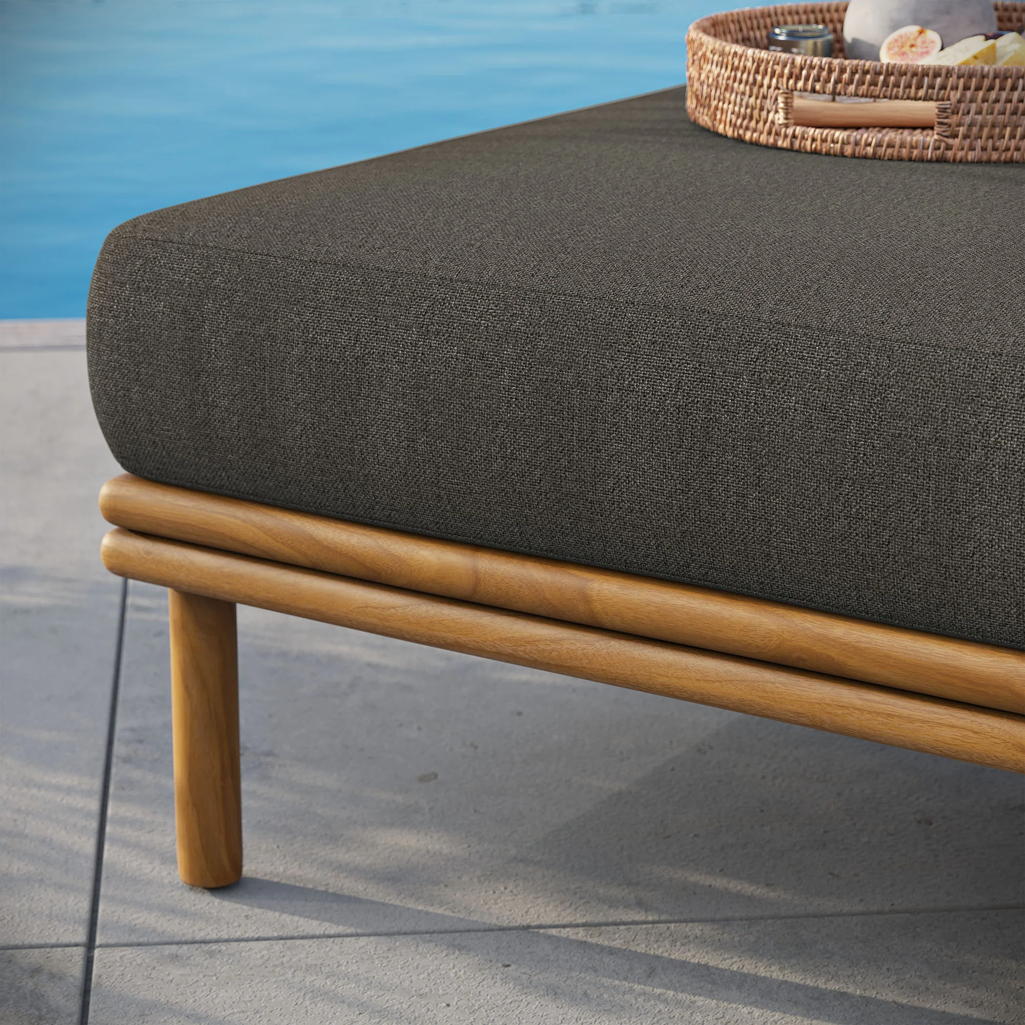 Wren Outdoor Patio Teak Wood Ottoman by Modway - Image 17
