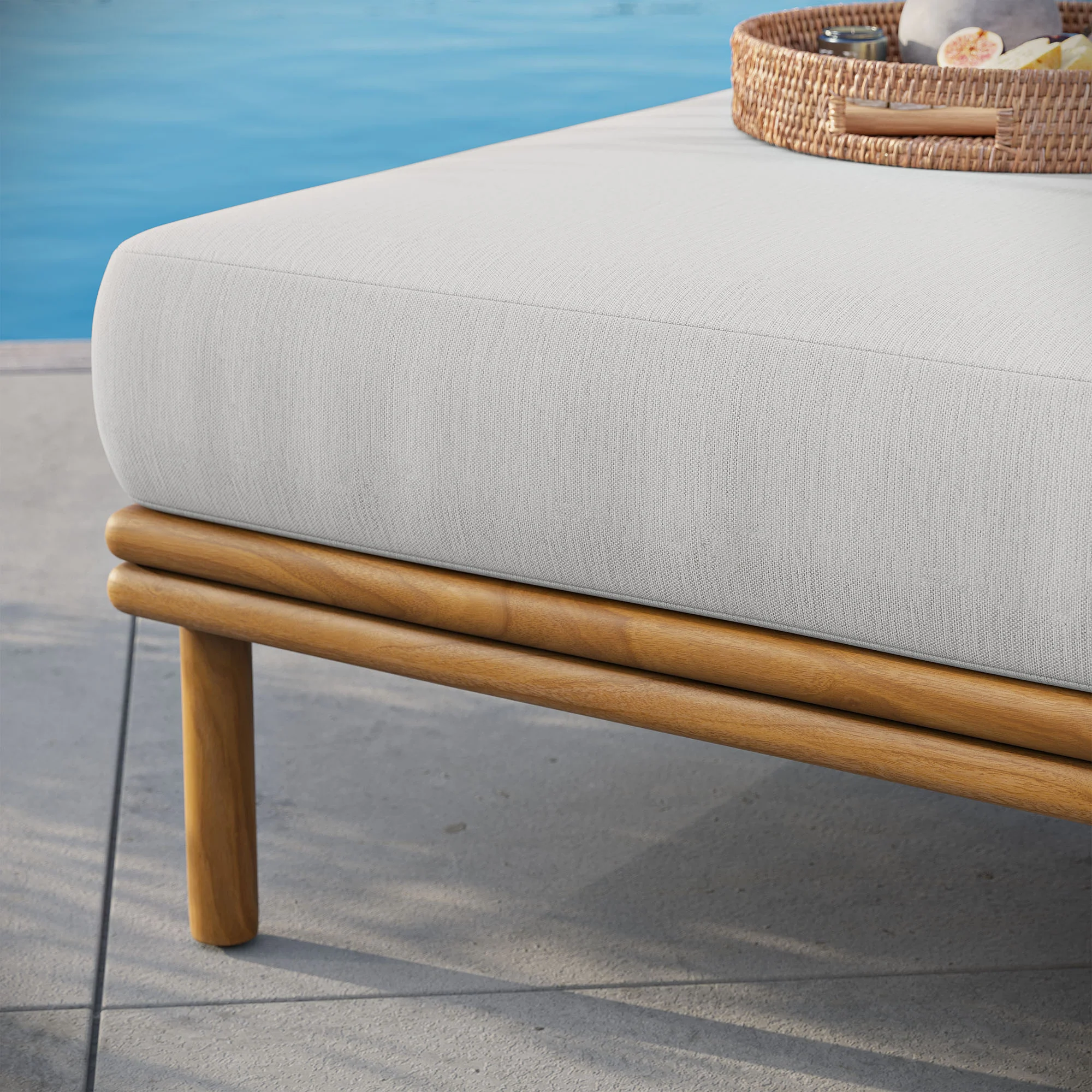 Wren Outdoor Patio Teak Wood Ottoman by Modway - Image 27