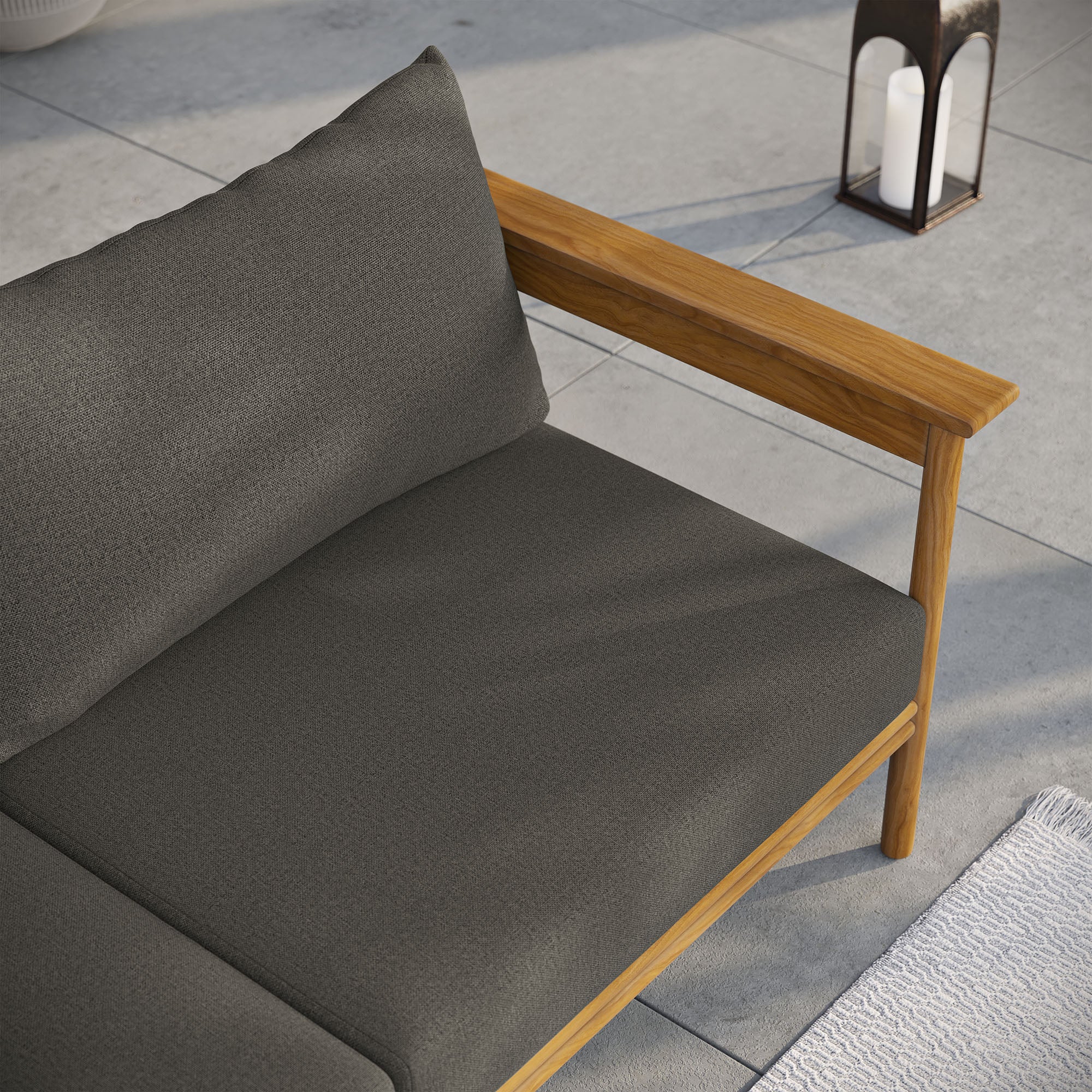 Wren Outdoor Patio Teak Wood Sofa by Modway - Image 17