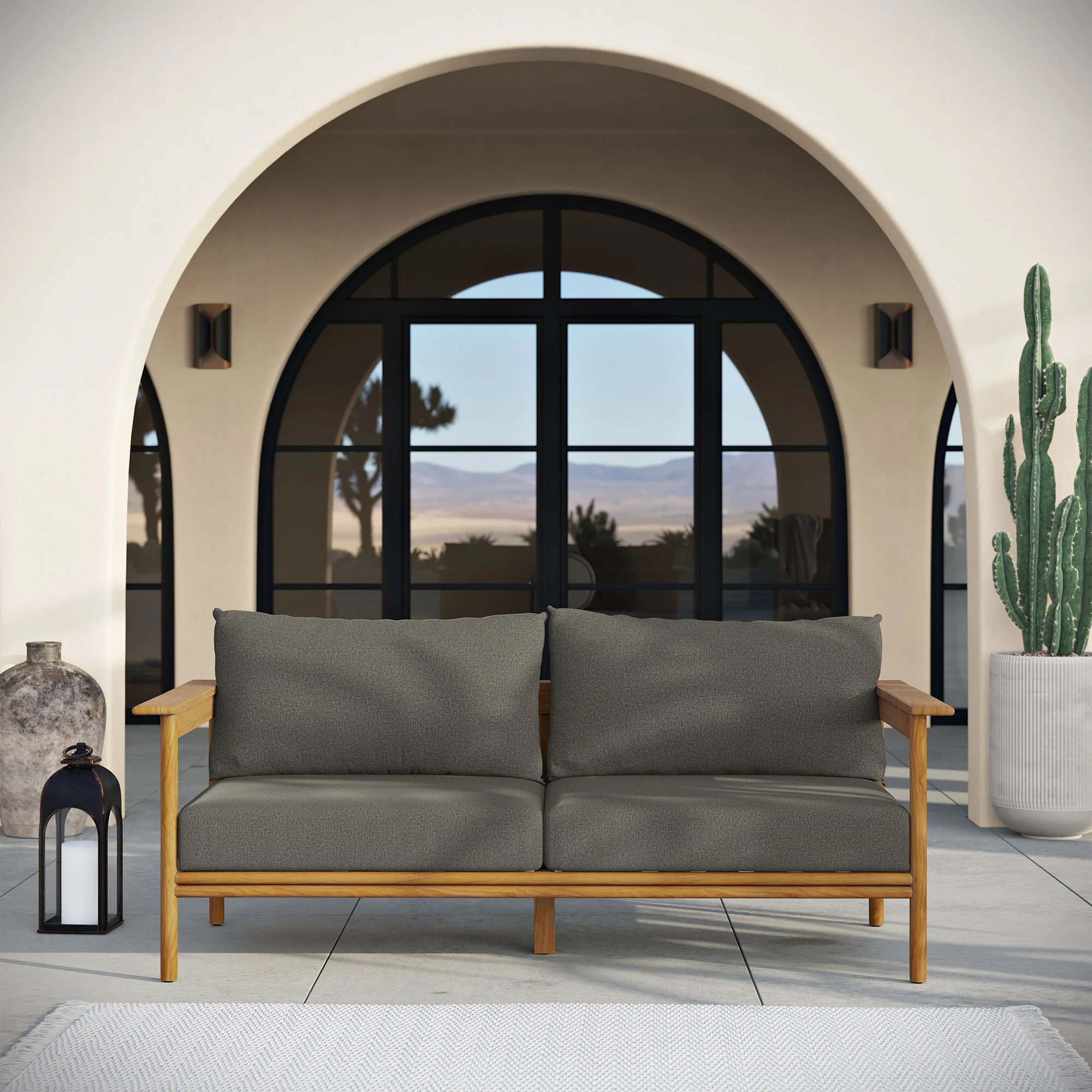 Wren Outdoor Patio Teak Wood Sofa by Modway - Image 18