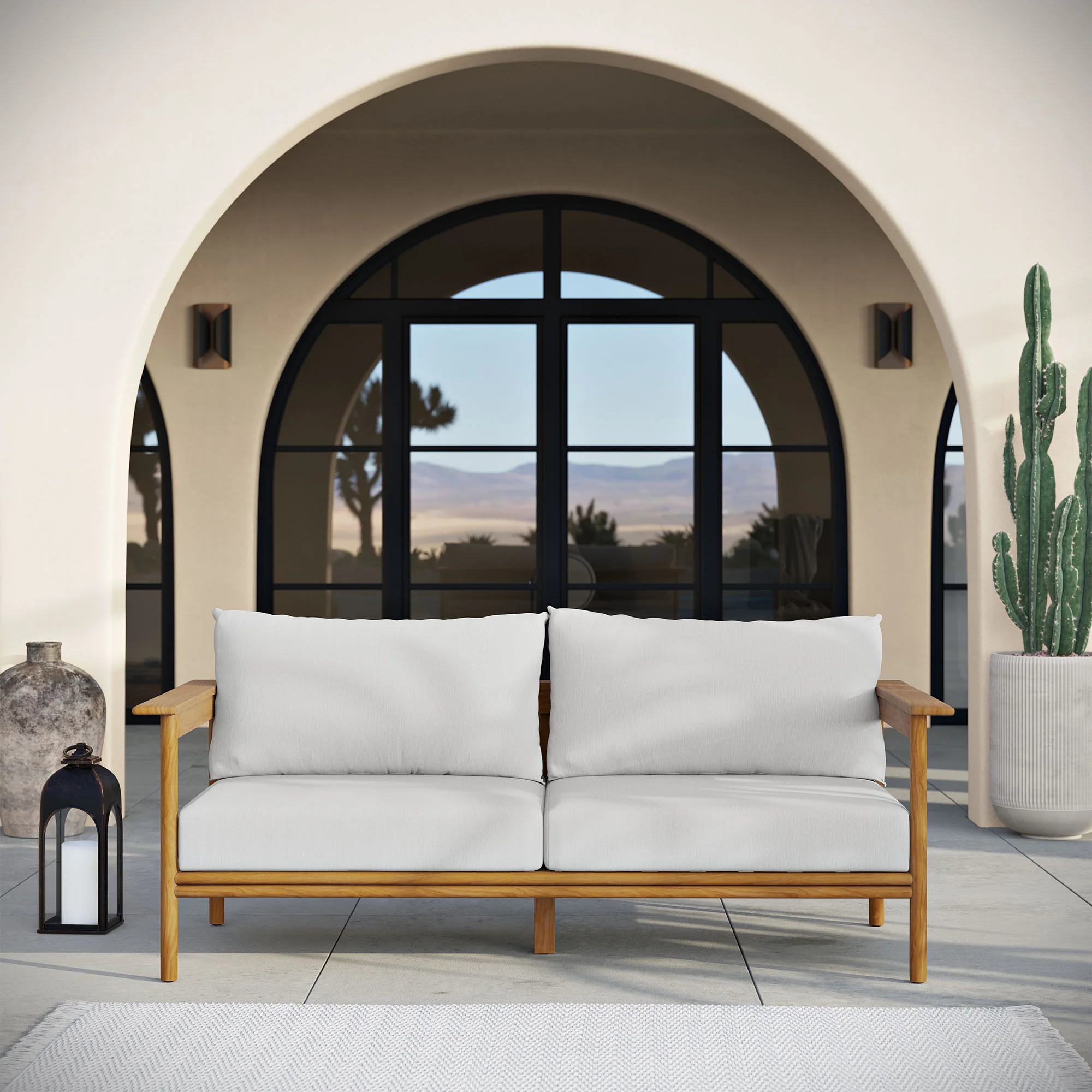 Wren Outdoor Patio Teak Wood Sofa by Modway - Image 28