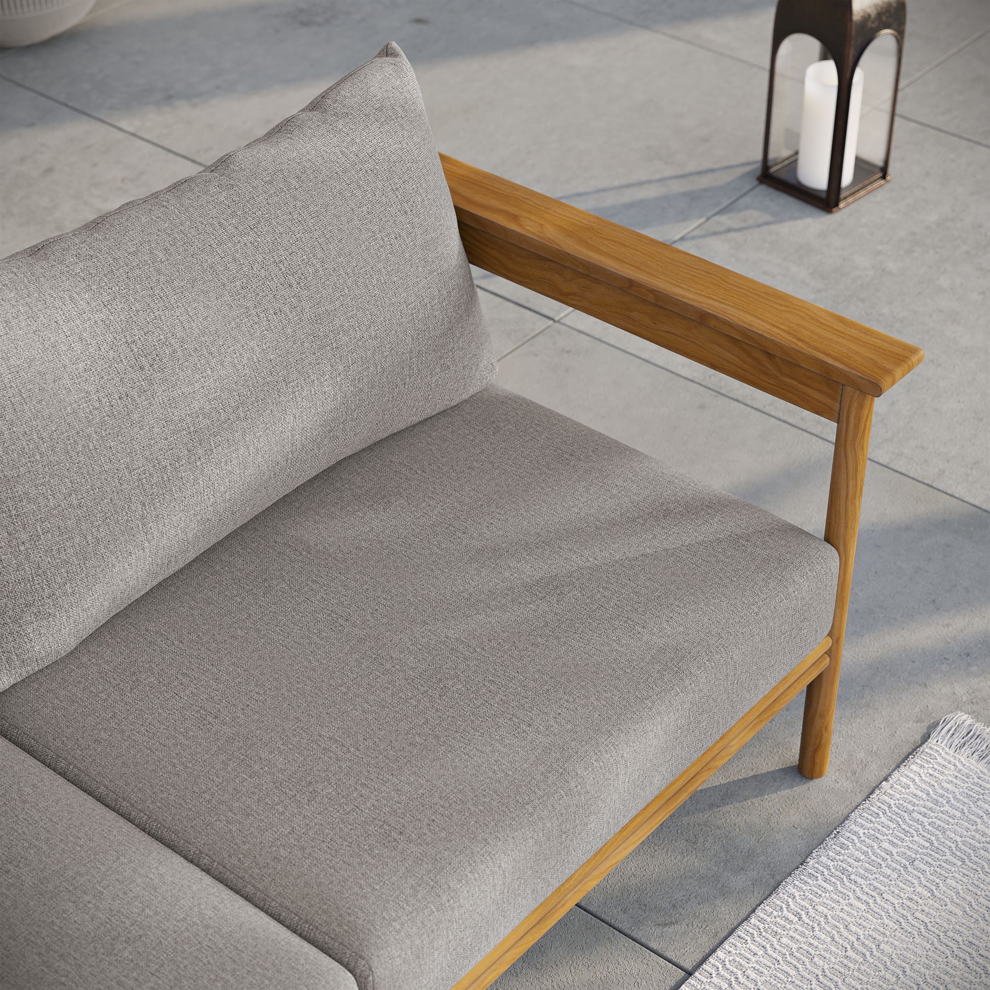 Wren Outdoor Patio Teak Wood Sofa by Modway - Image 8