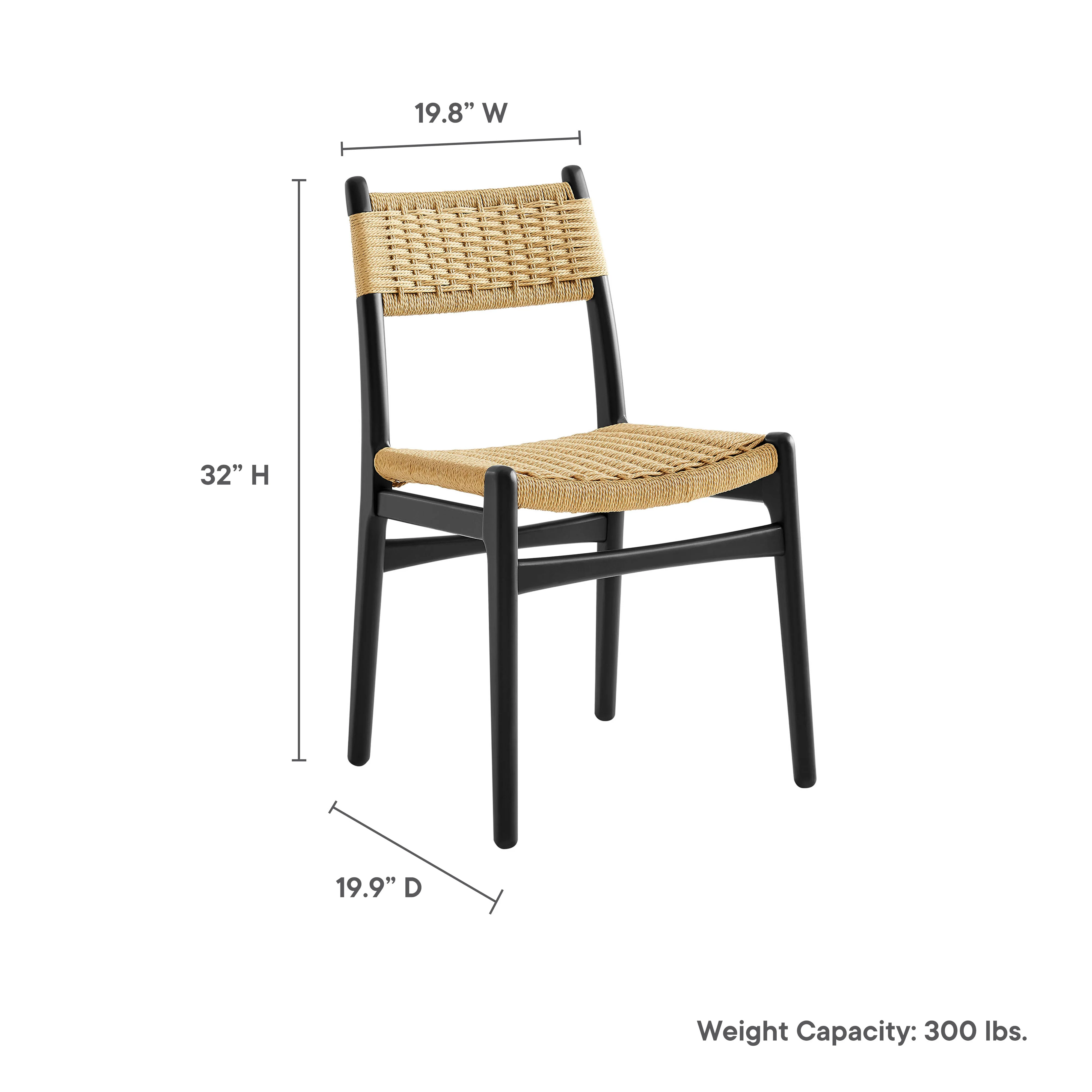 Wynn Rope and Wood Dining Side Chairs Set of 2 by Modway - Image 11