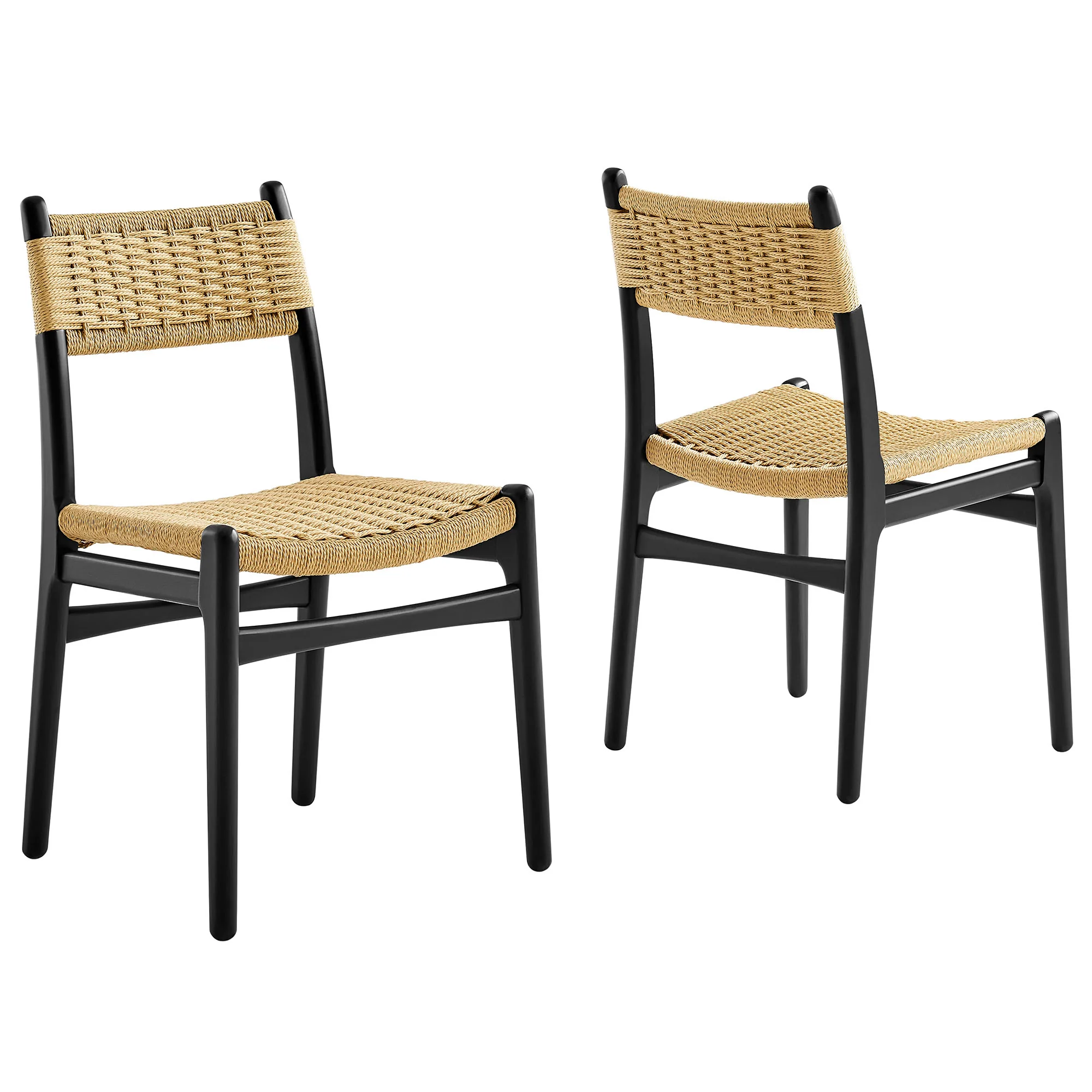 Wynn Rope and Wood Dining Side Chairs Set of 2 by Modway - Image 2