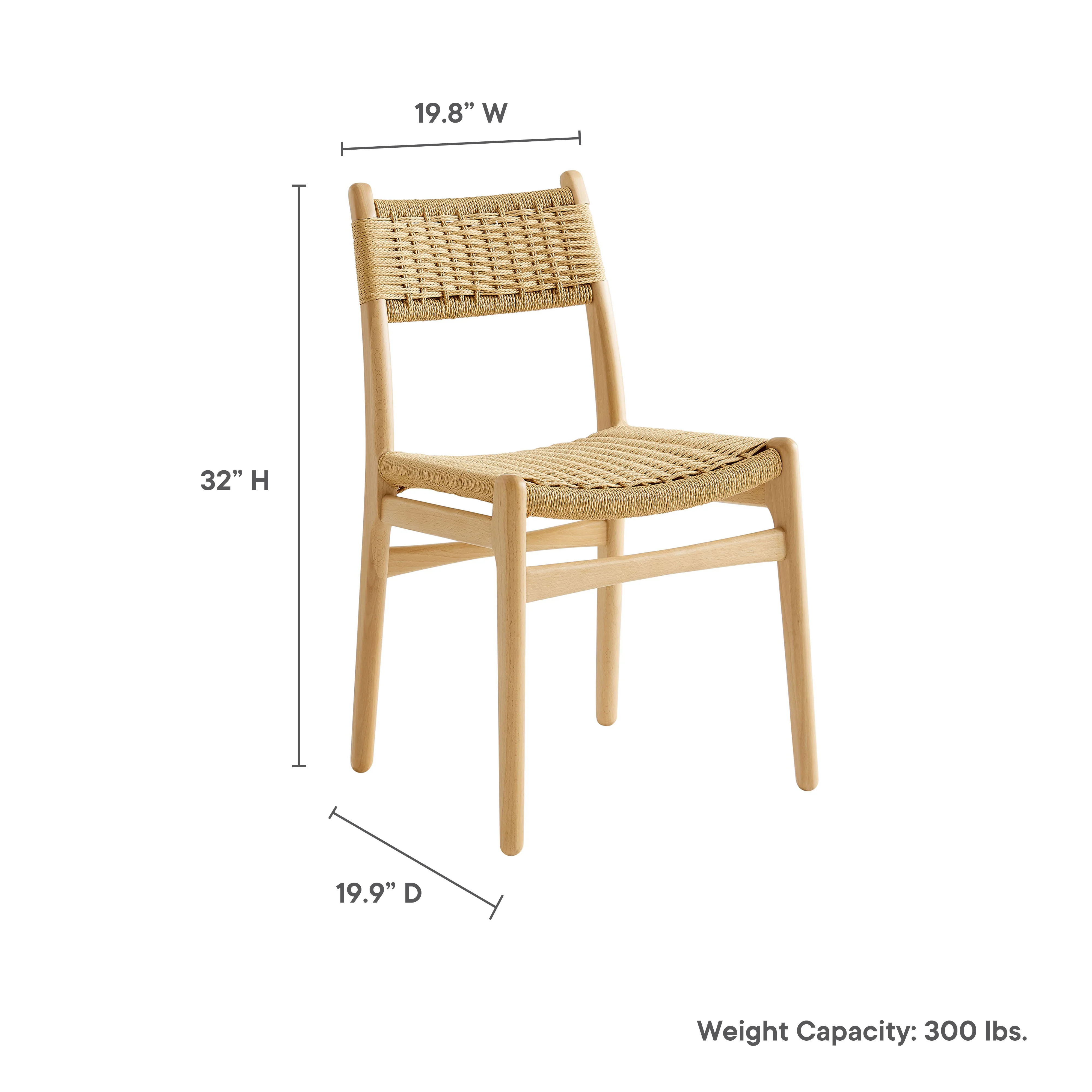 Wynn Rope and Wood Dining Side Chairs Set of 2 by Modway - Image 22