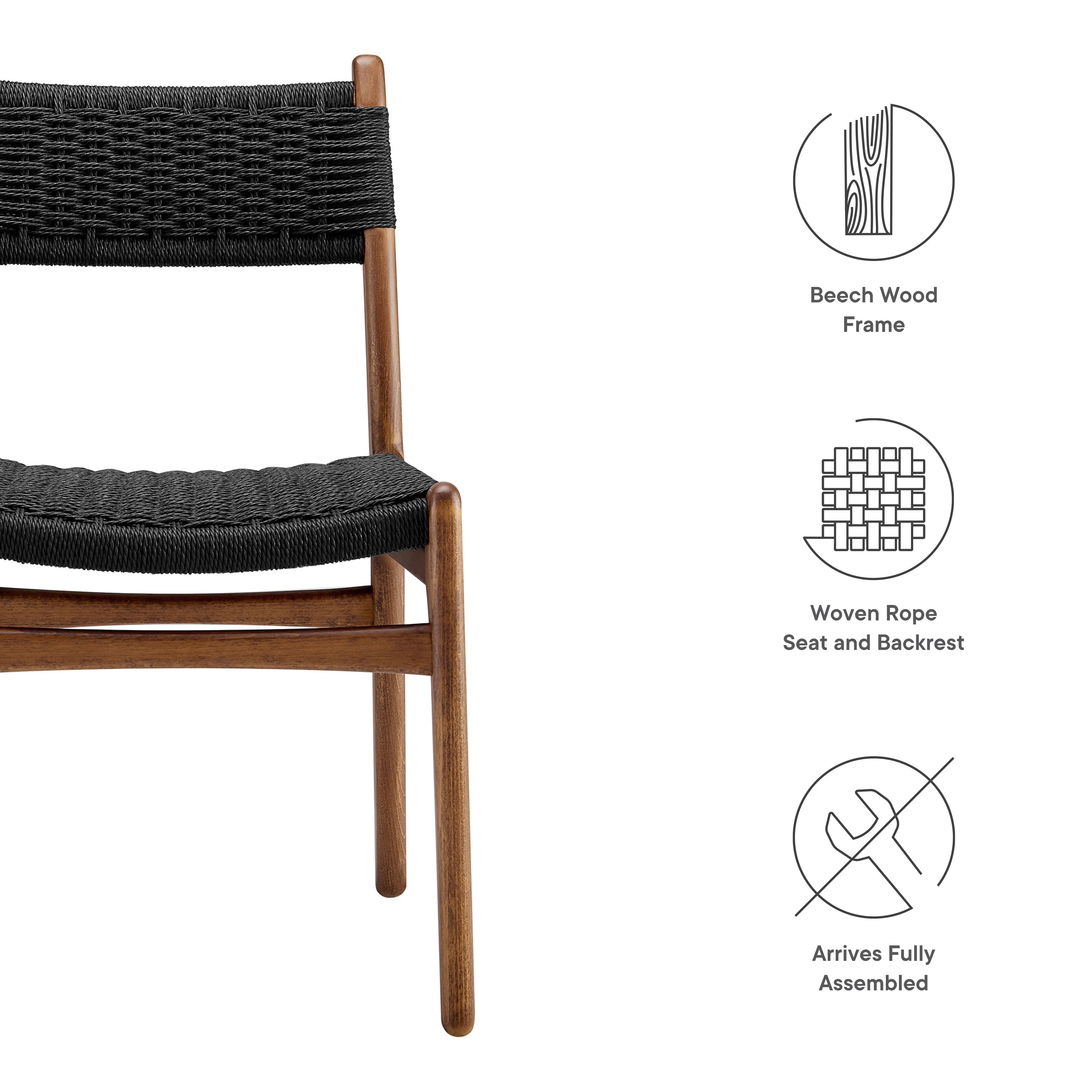 Wynn Rope and Wood Dining Side Chairs Set of 2 by Modway - Image 32