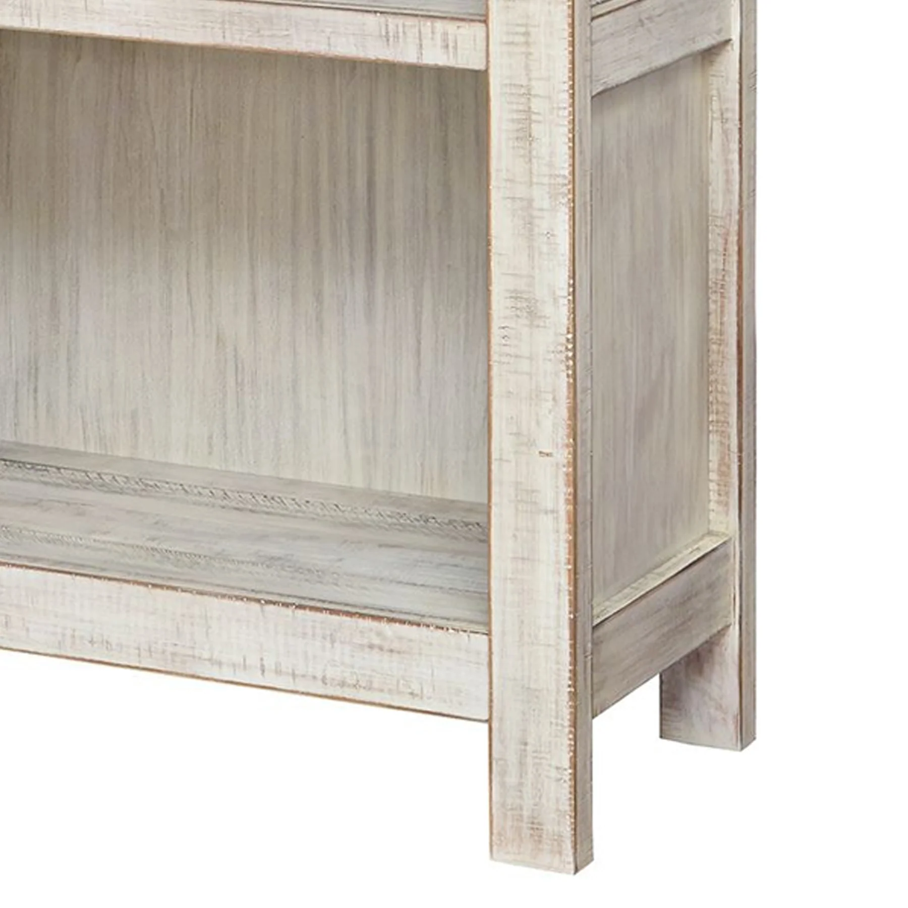 X Shape Back Bookcase With 3 Open Shelves And 1 Open Compartment, White By Benzara - Image 5