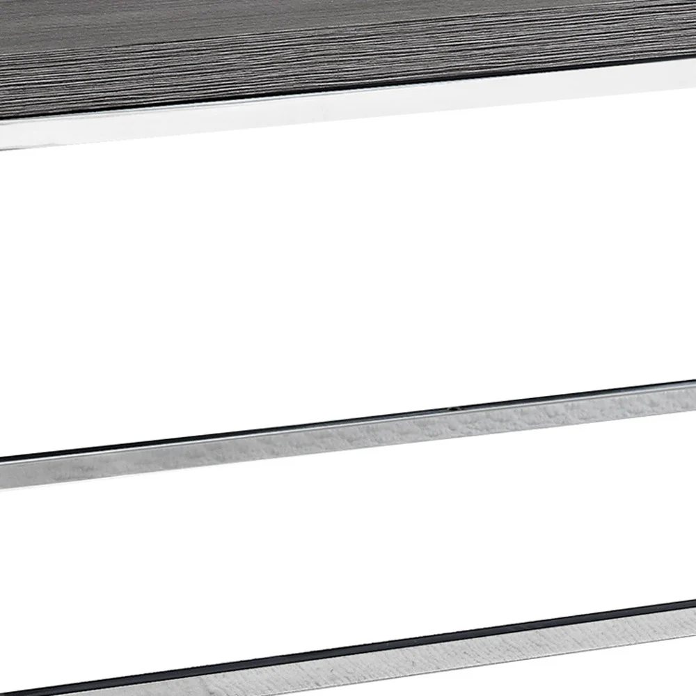 X Trestle Gray and Chrome Coffee Table By Homeroots - Image 4