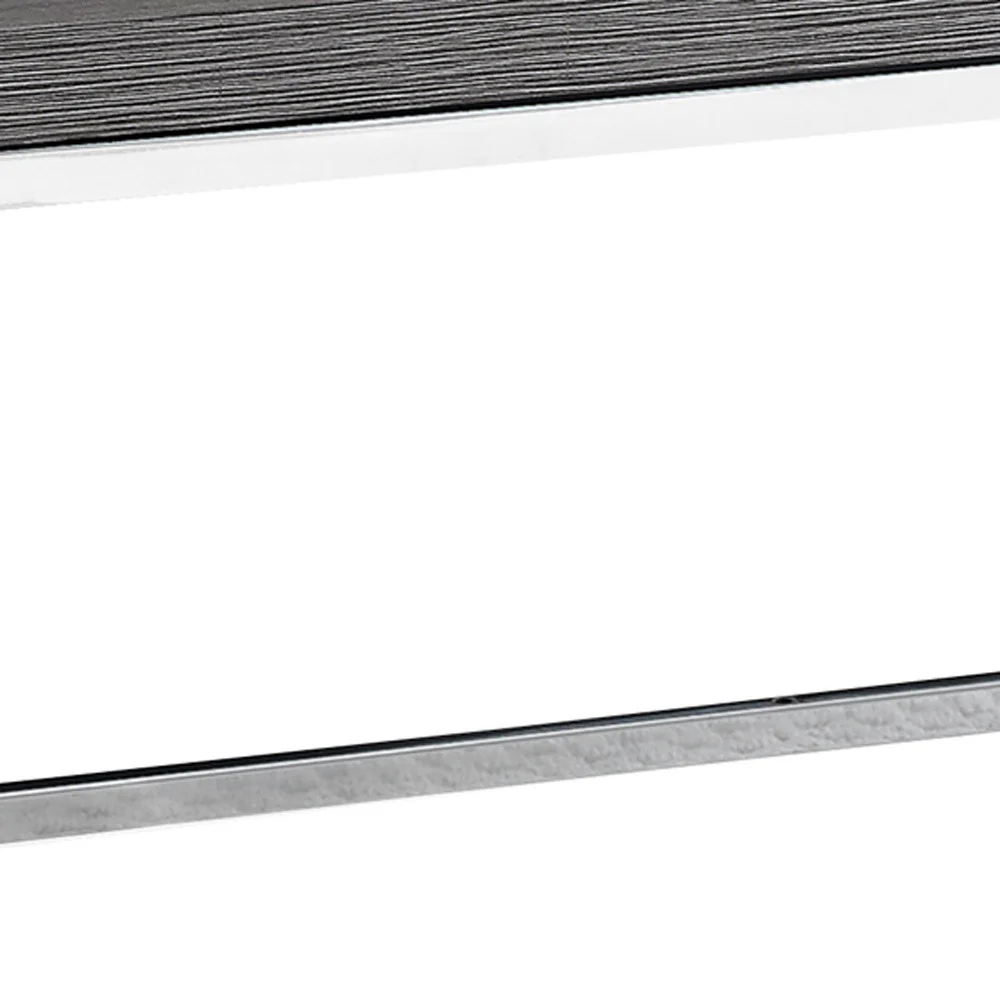 X Trestle Gray and Chrome Coffee Table By Homeroots - Image 5