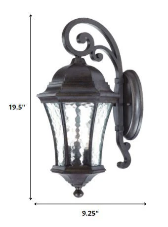 XL Antique Black Tapered Hanging Lantern Wall Light By Homeroots - Image 2
