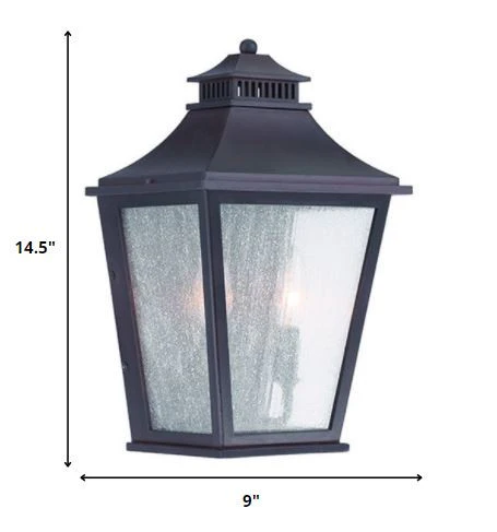 XL Antique Bronze Two Light Pocket Lantern Wall Light By Homeroots - Image 2