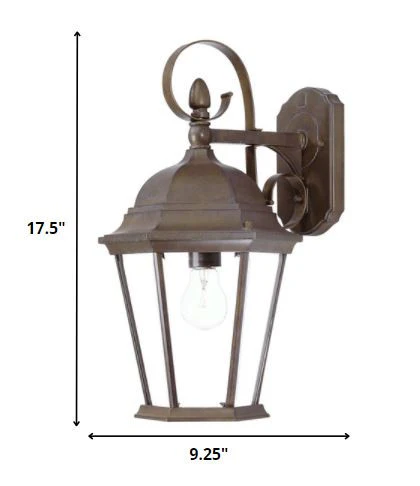 XL Dark Brown Swing Arm Hanging Lantern Wall Light By Homeroots - Image 2