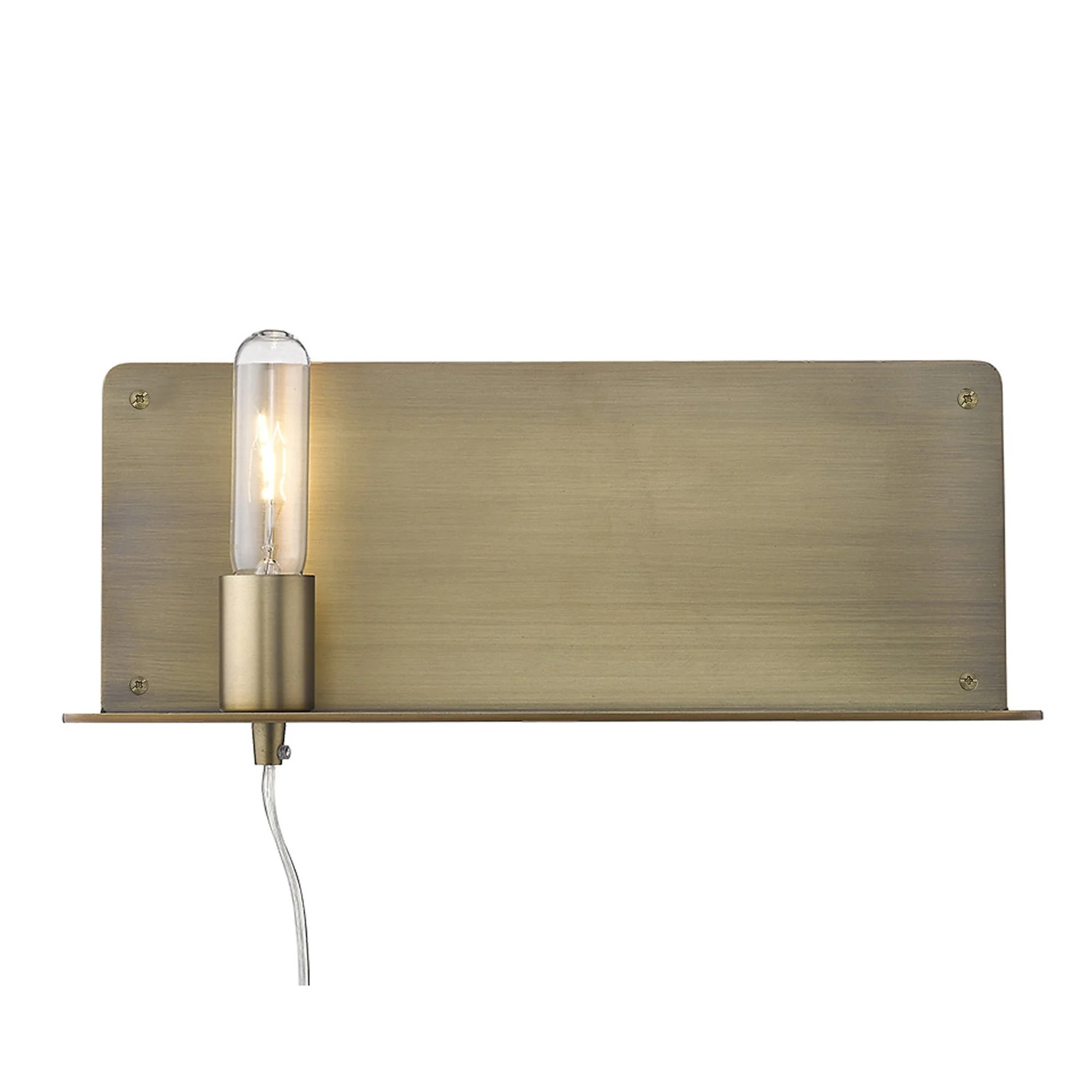 XL Dull Gold Shelf Wall Light By Homeroots - Image 2