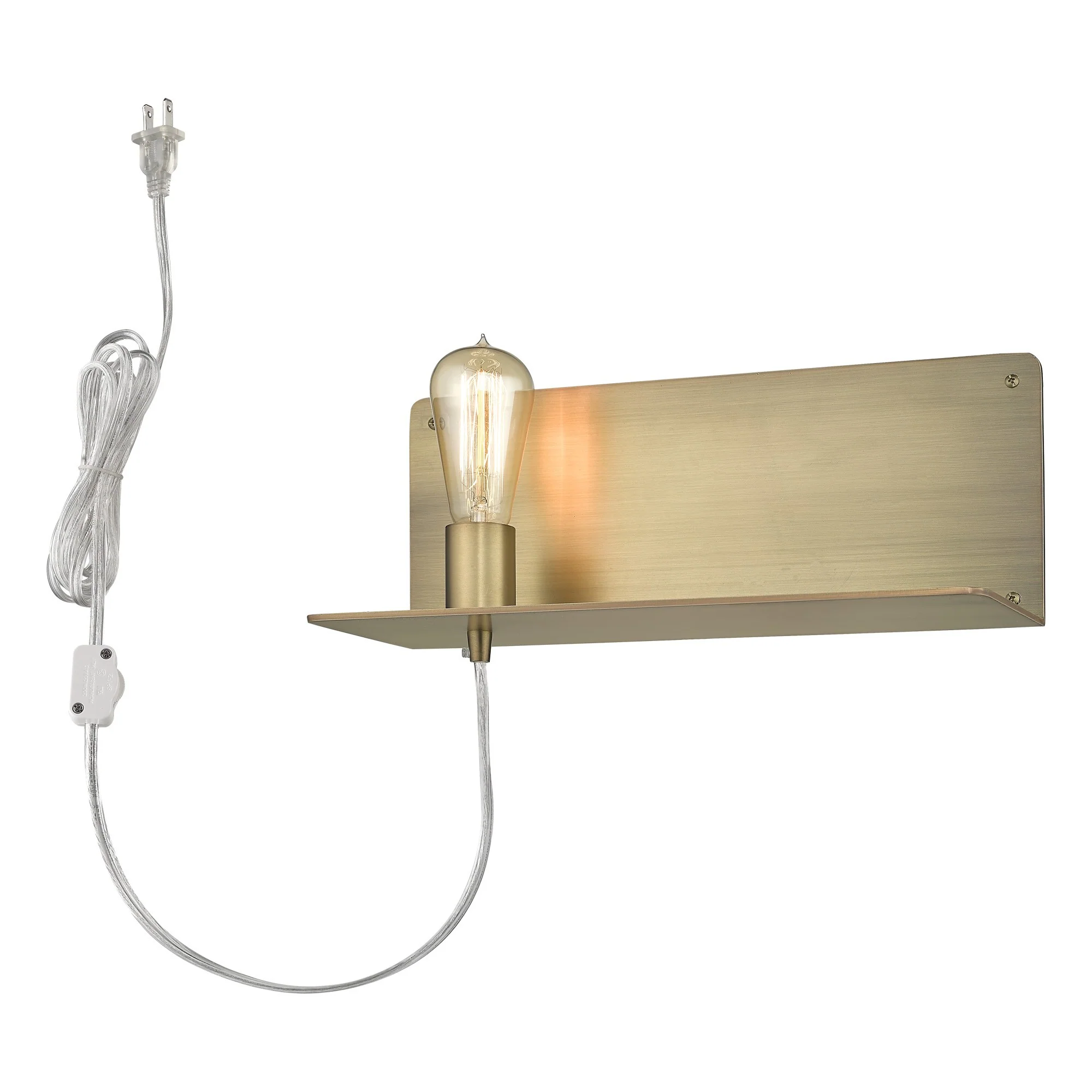XL Dull Gold Shelf Wall Light By Homeroots - Image 3